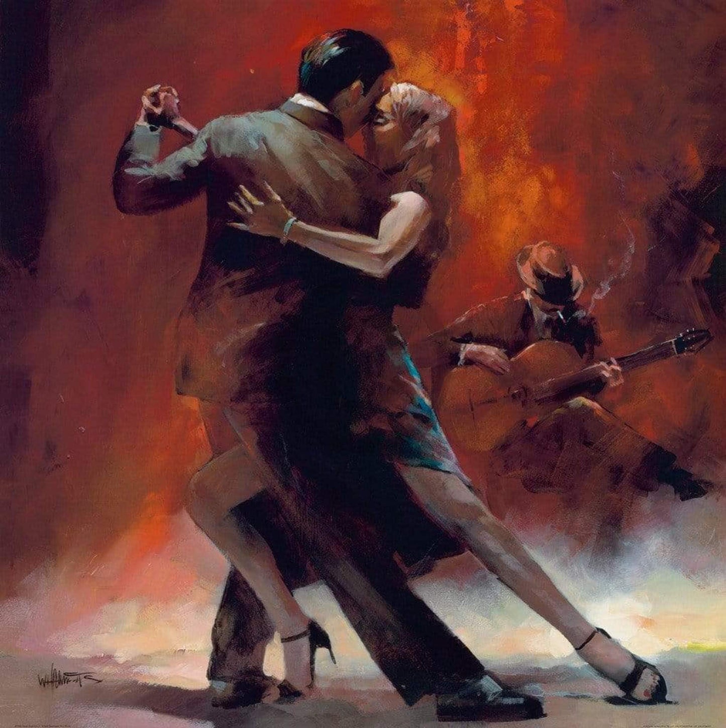 Kunstdruk Willem Haenraets - Tango Argentino II 70x70cm