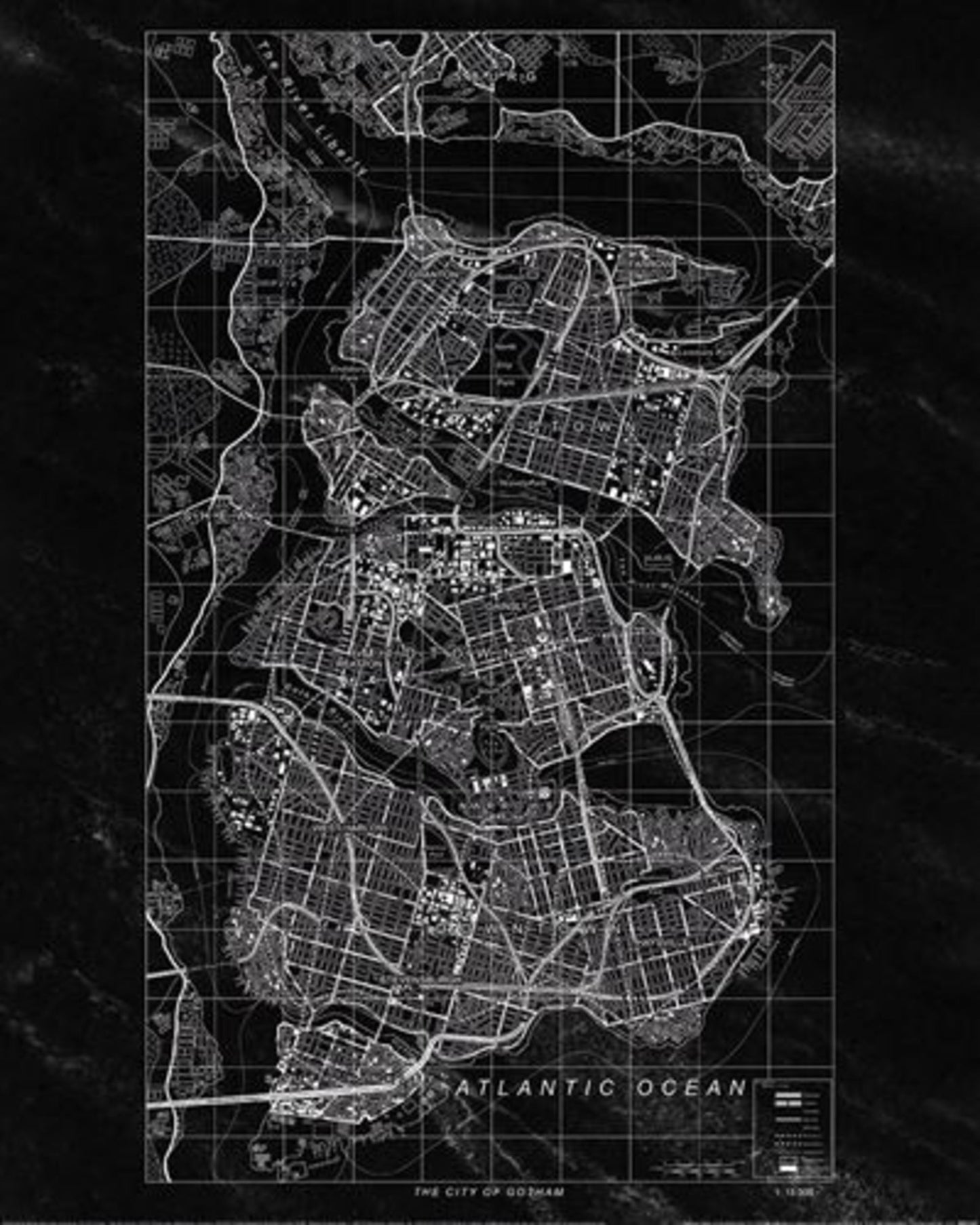 Kunstdruk Batman - Gotham City 40x50cm