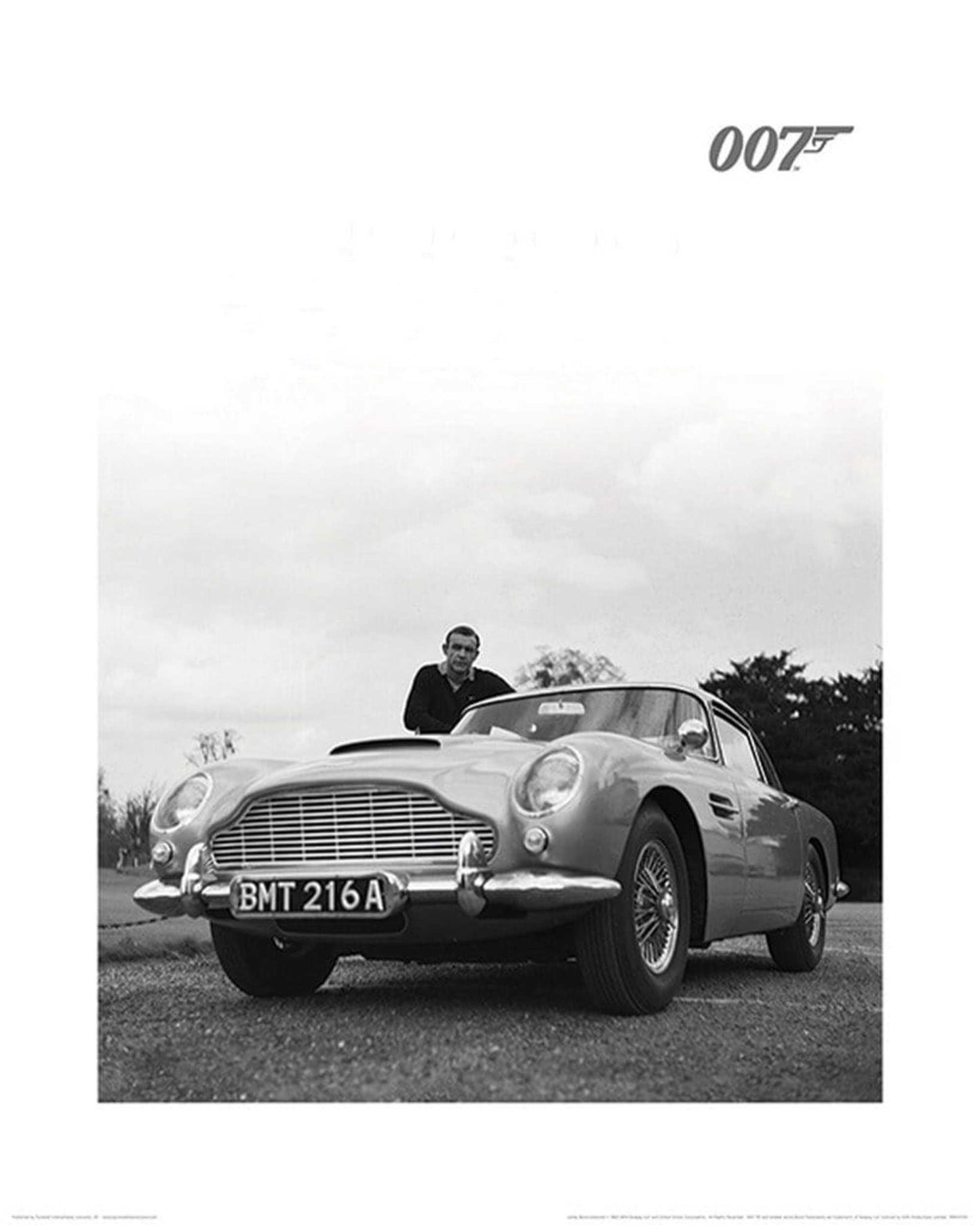 Kunstdruk James Bond - Connery Black and White 40x50cm