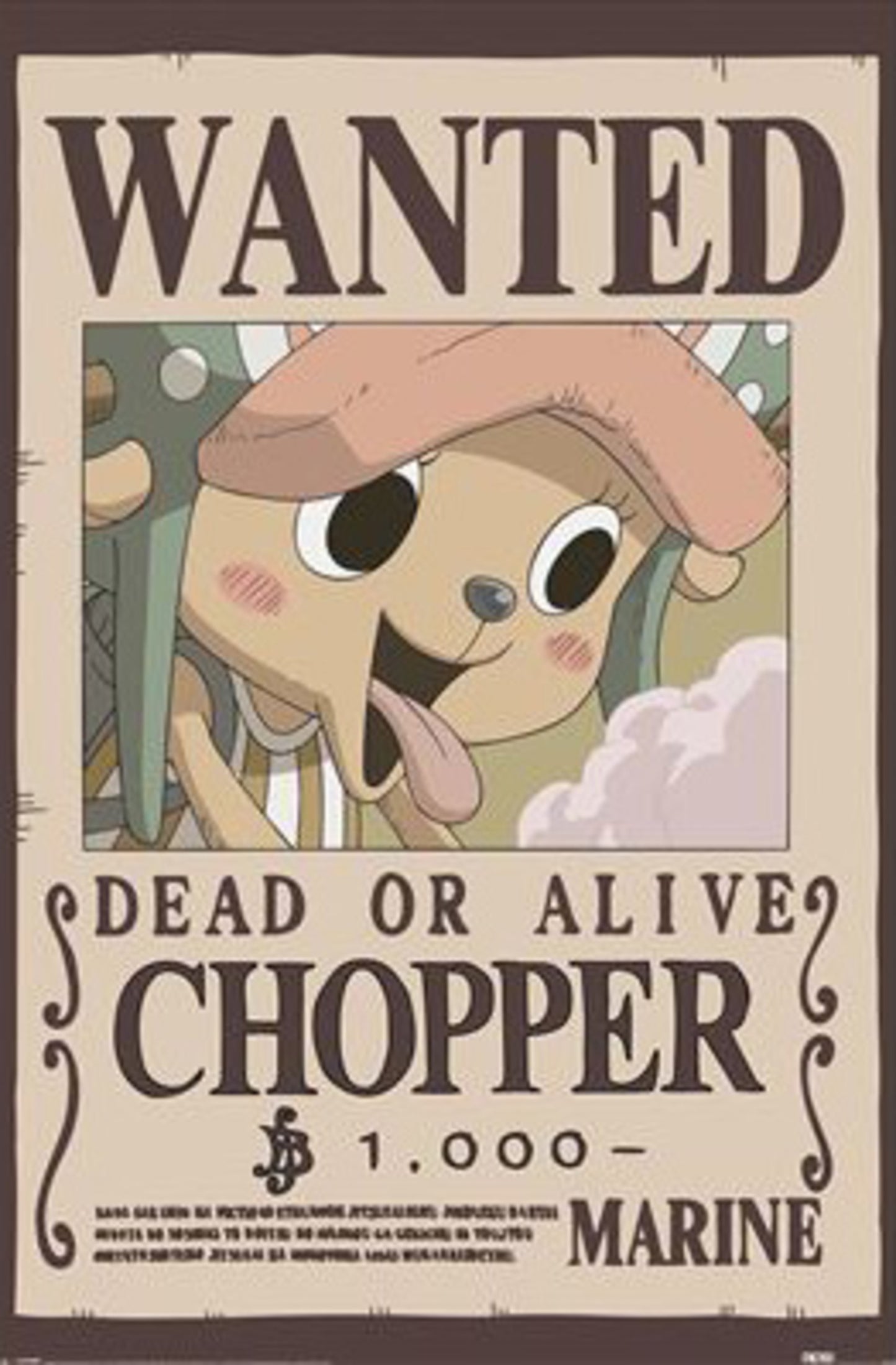 Poster One Piece - Wanted Chopper 61x91,5cm