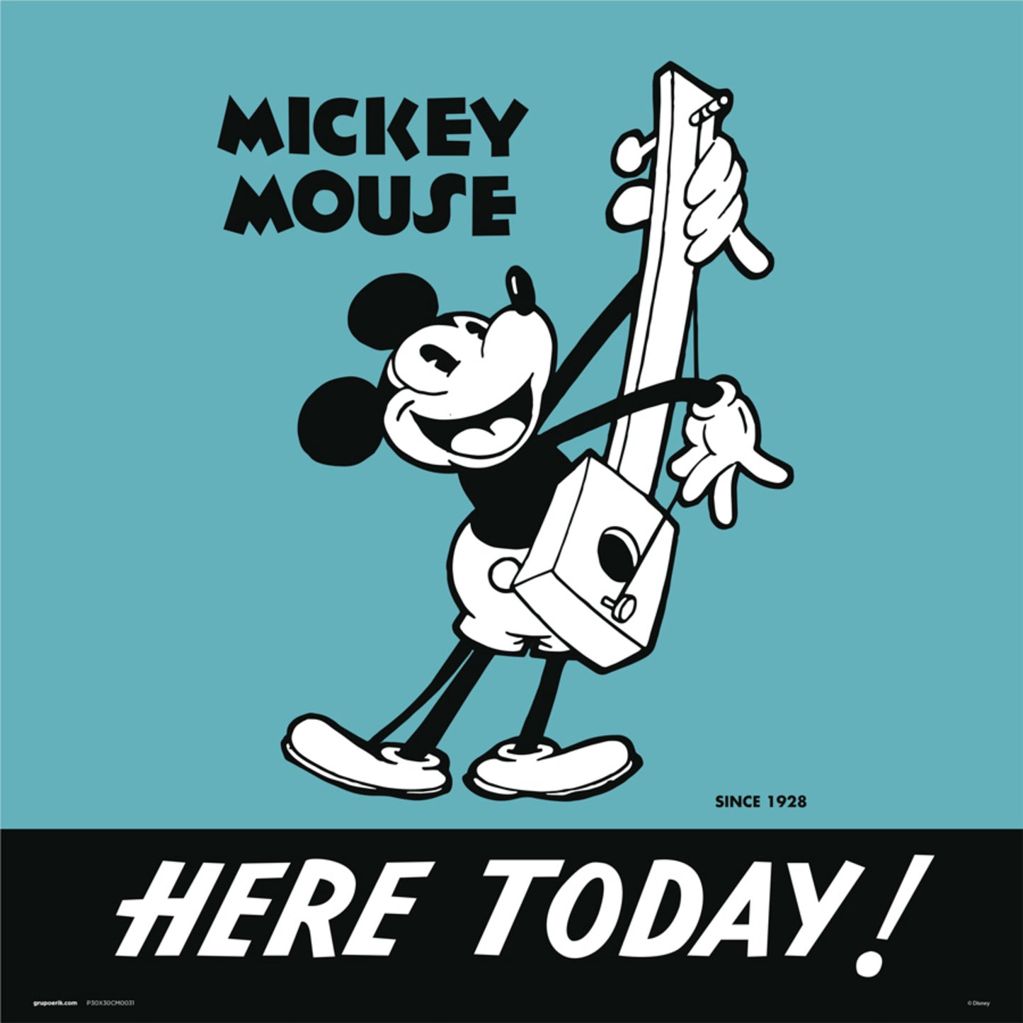 Kunstdruk Disney - Mickey 90 I 30x30cm
