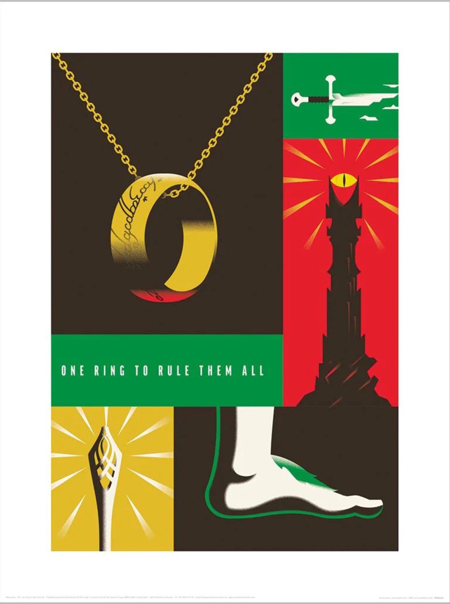 Warner Bros - One Ring To Rule Them All Kunstdruk 30x40cm