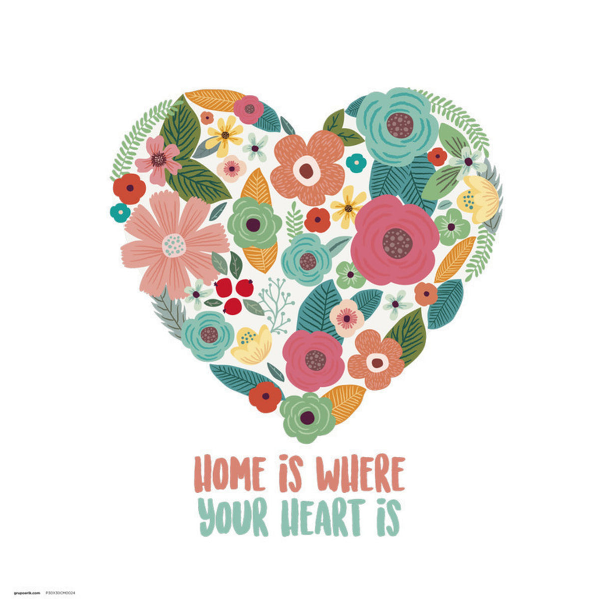 Kunstdruk Loreak - Heart 30x30cm