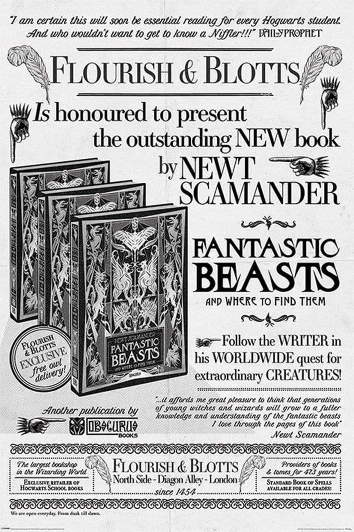 Poster Fantastic Beasts - the Crimes of Grindelwald Flourish and Blotts 61x91,5cm