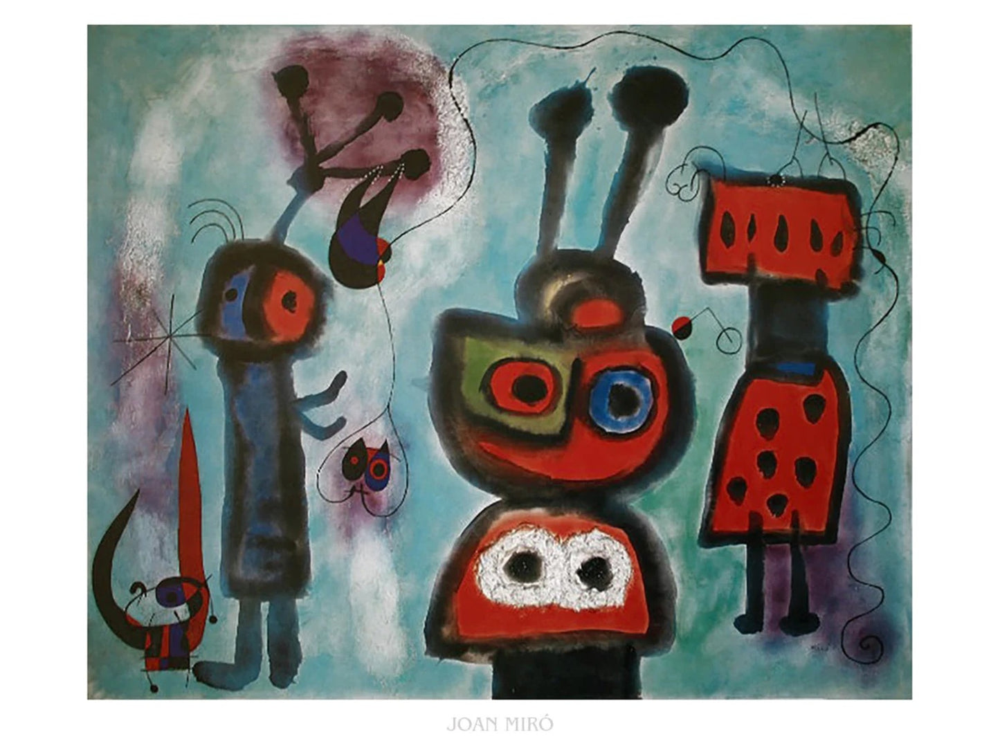 Kunstdruk Joan Miró - Loiseau au regard calme 80x60cm