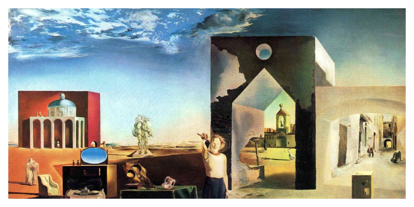 Kunstdruk Salvador Dali - Banlieue de la Ville 100x50cm