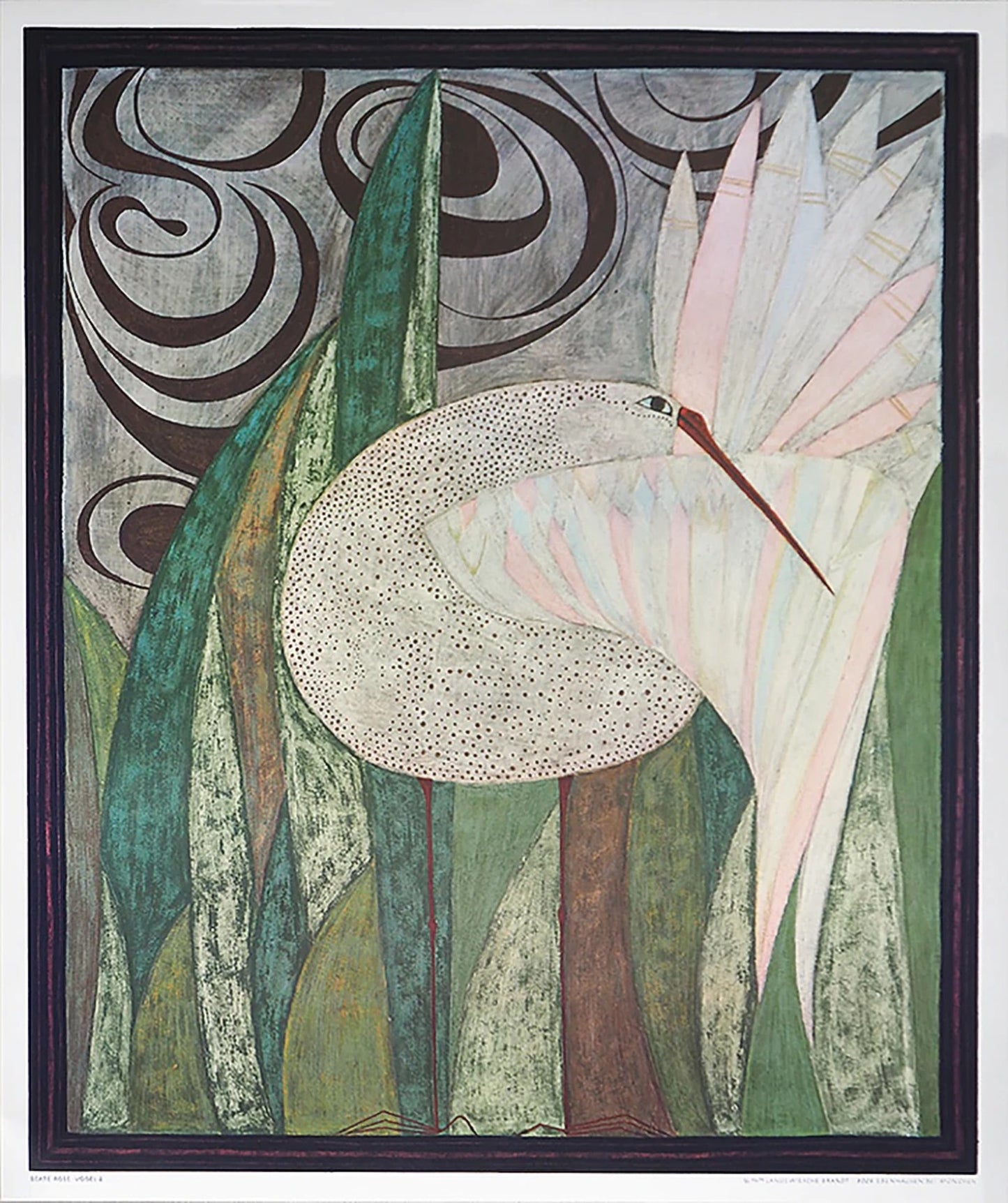 Kunstdruk Beate Rose - Vogel 2 52x62cm