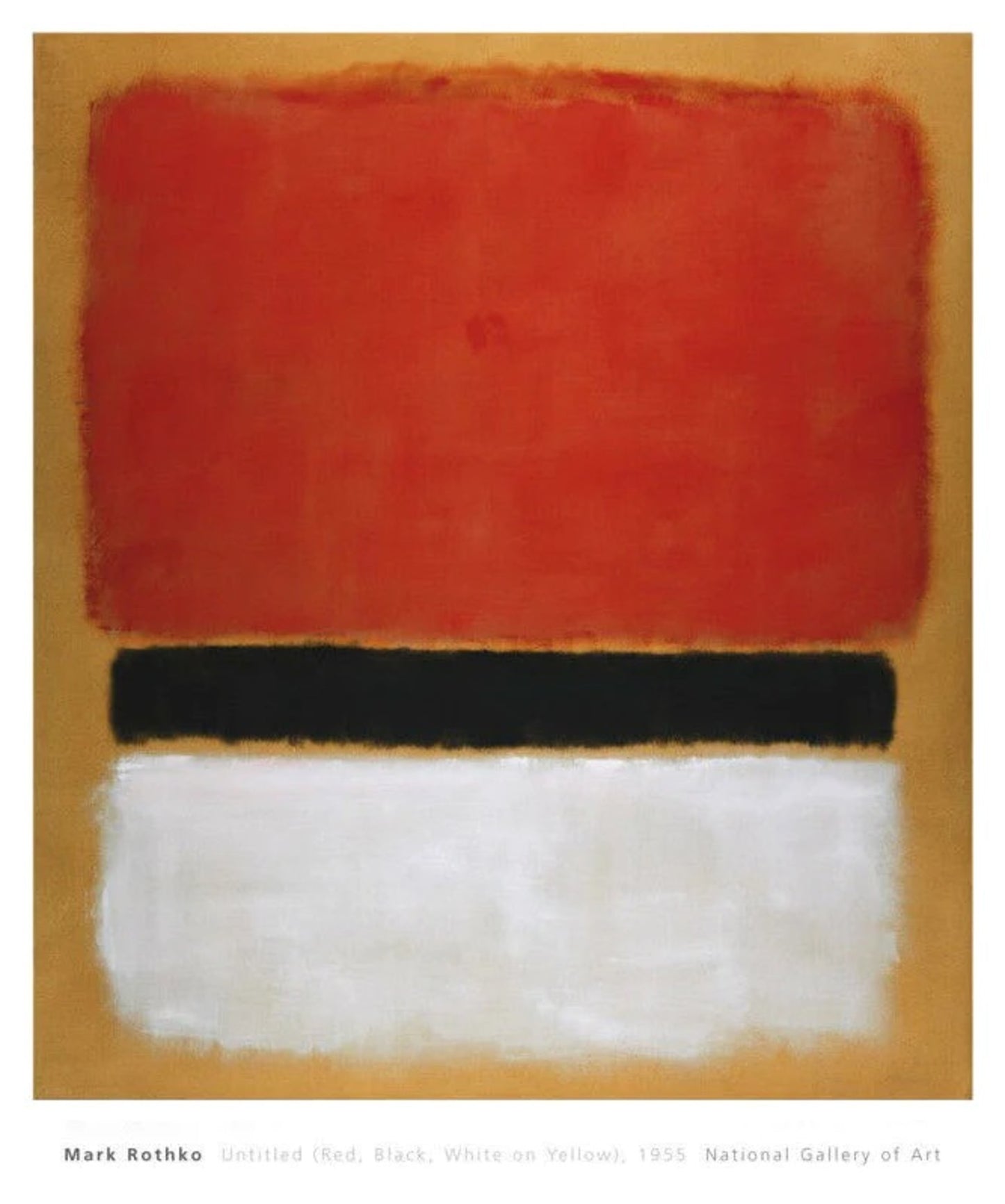 Kunstdruk Mark Rothko - Untitled Red, Black, White on Yellow, 1955 71x86.5cm