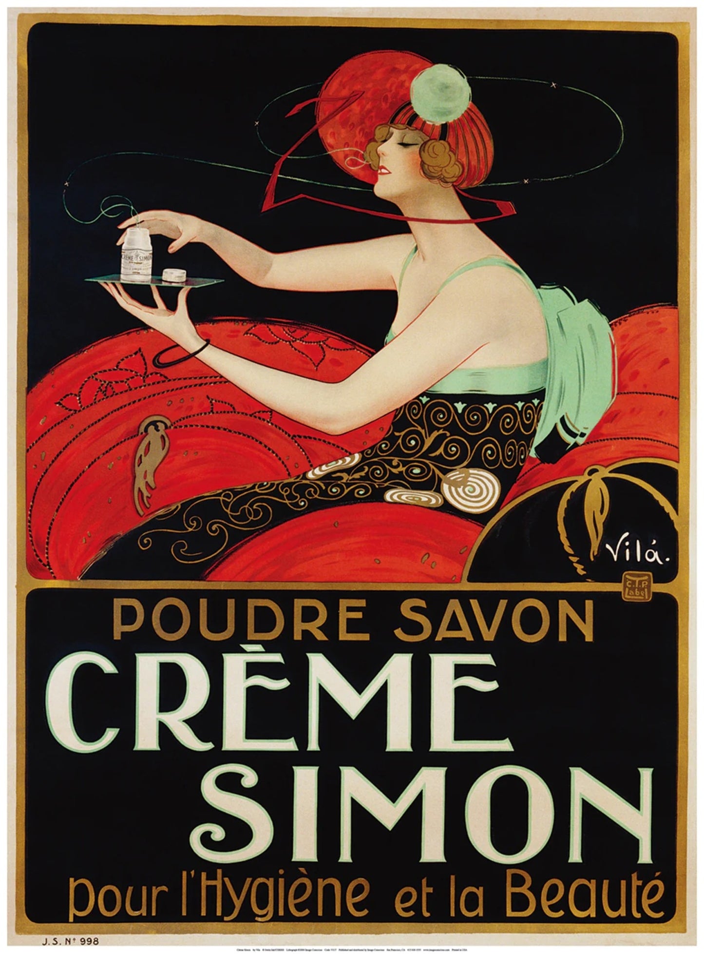 Kunstdruk Vila - Crème Simon 61x82cm