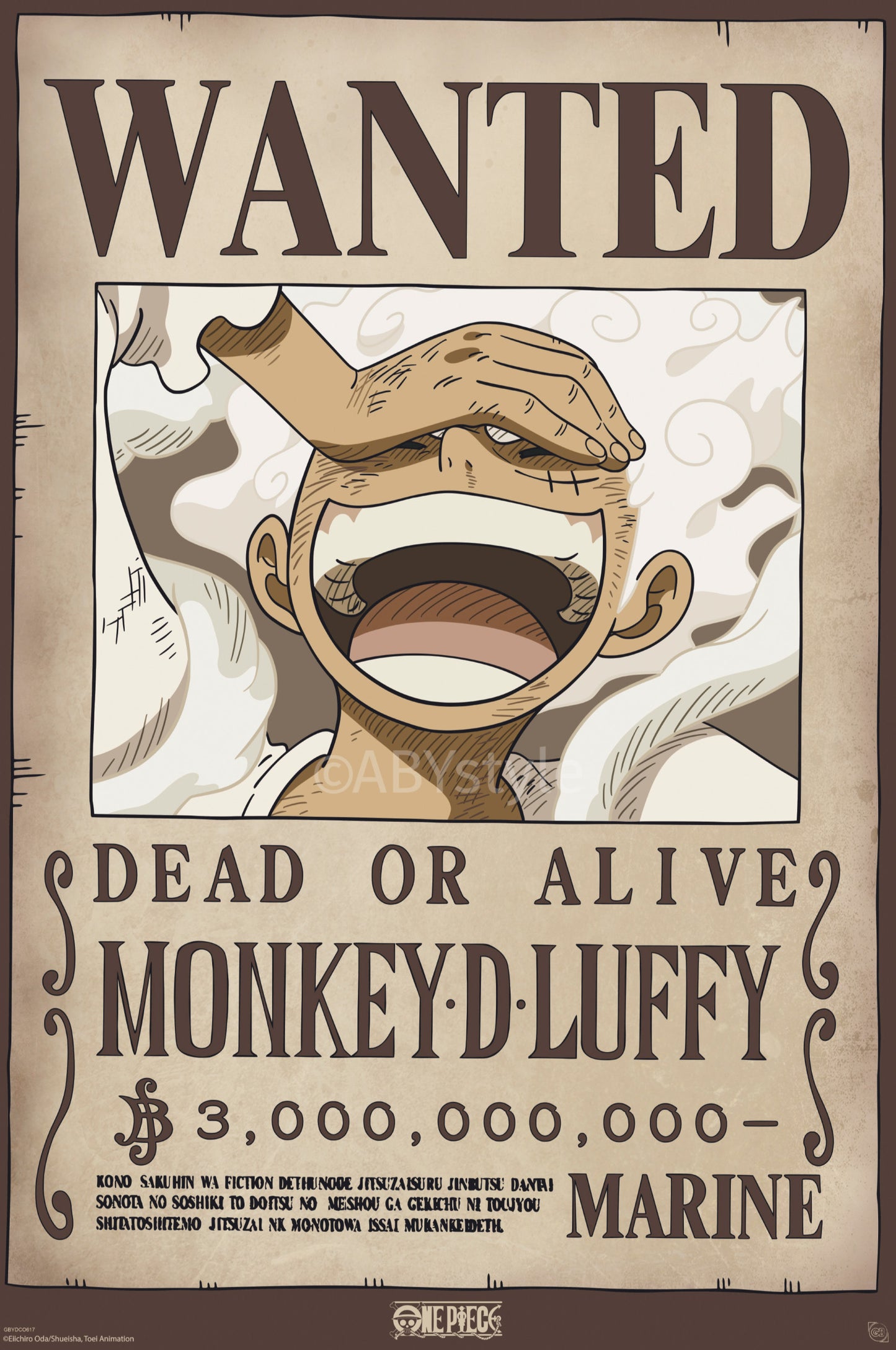 Poster One Piece Wanted Luffy Wano 61x91,5cm