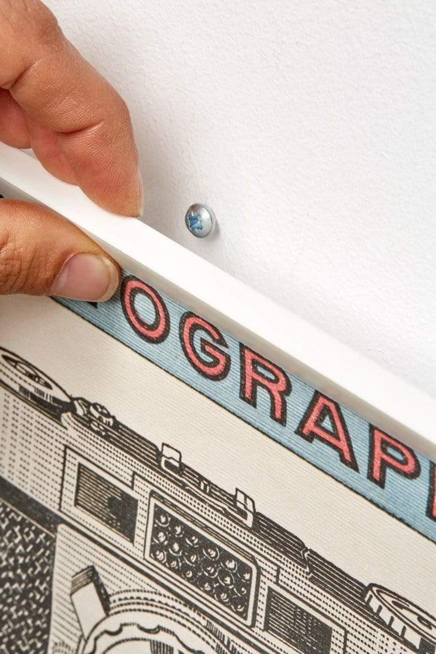 Posterhanger 75cm Wit - Posterstrips met Ophanggat