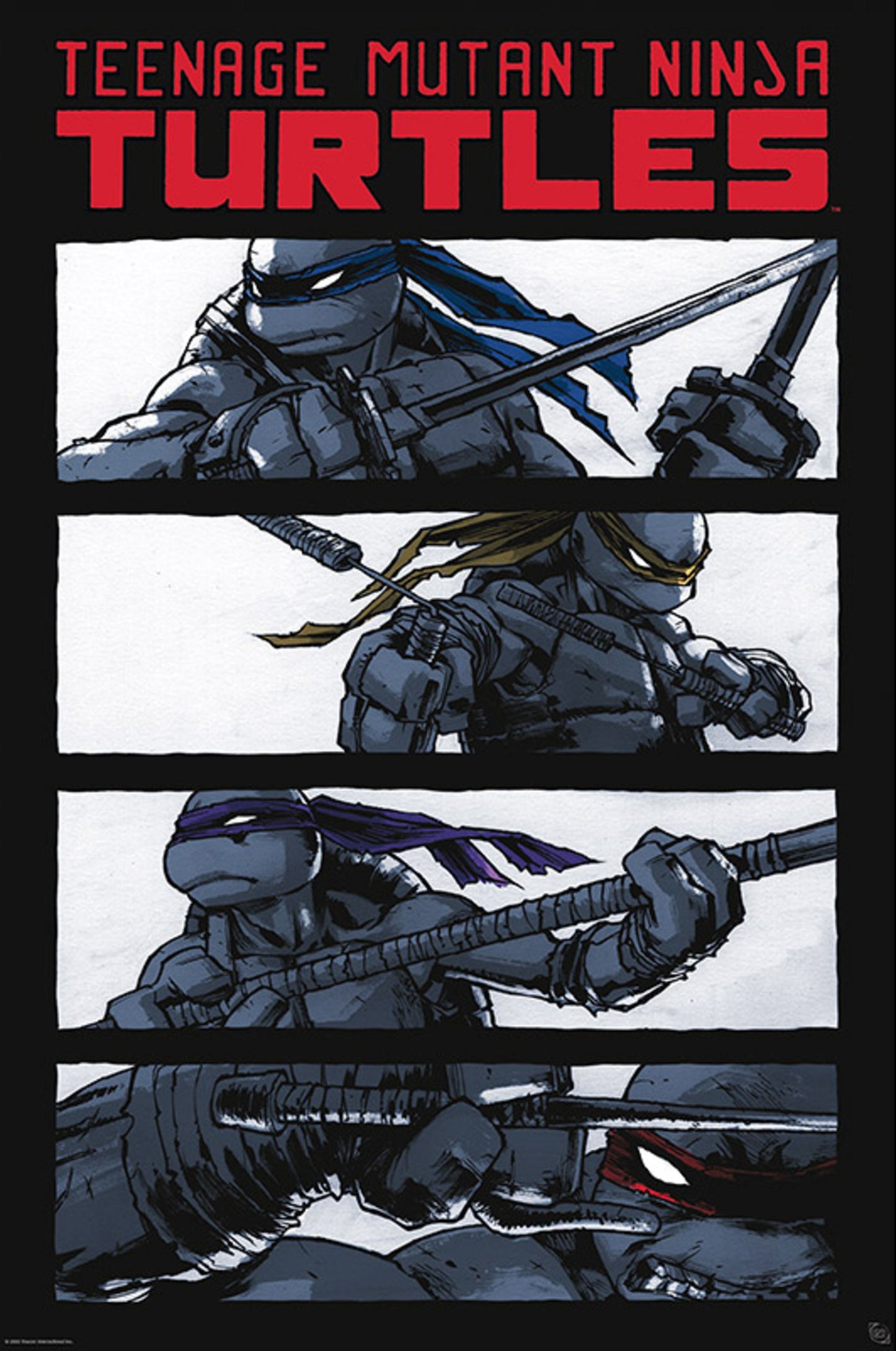 Poster TMNT Comics Black & White 61x91,5cm