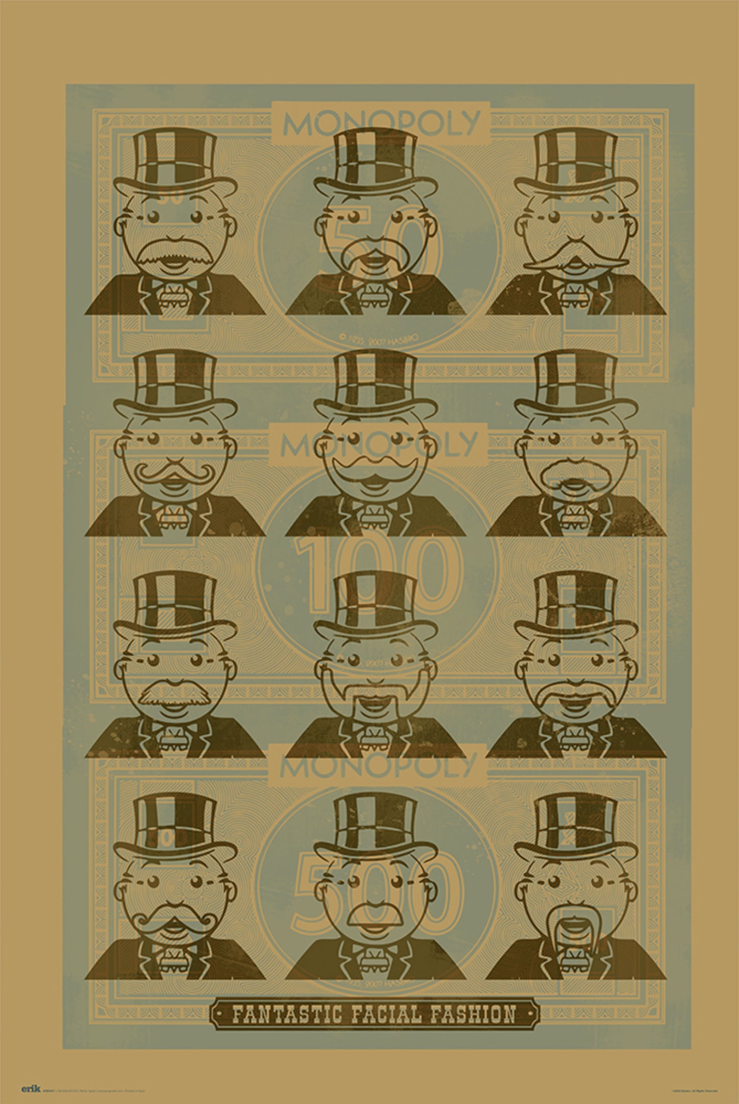 Poster Monopoly Facial Fashion 61x91,5cm