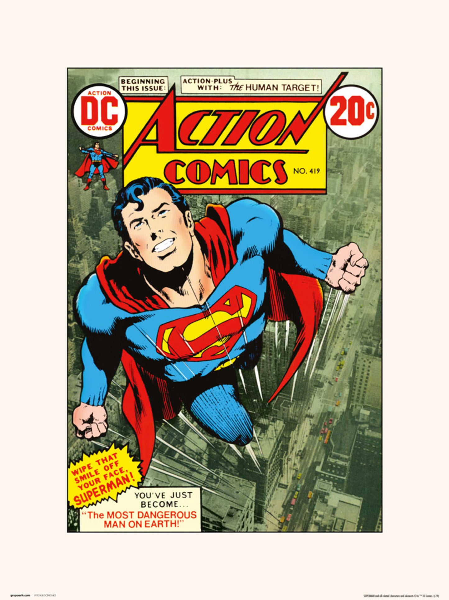 Kunstdruk DC Action Comics 419 30x40cm