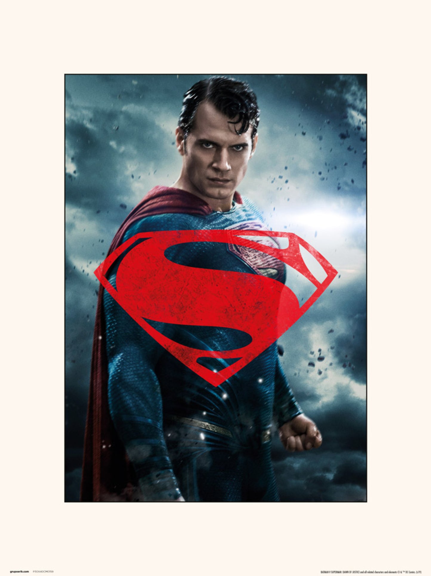 Kunstdruk DC Batman V Superman Superman Glyph 30x40cm