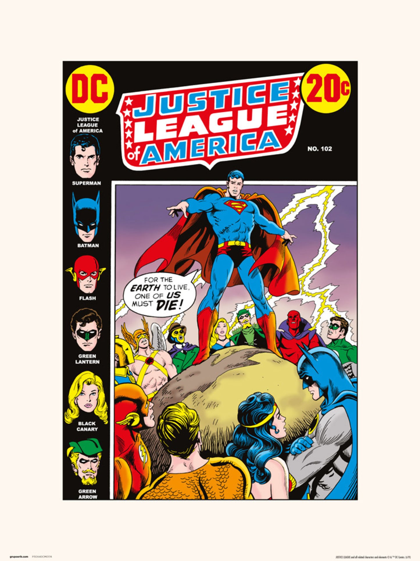 Kunstdruk DC Comics Justice Leage of America 102 30x40cm