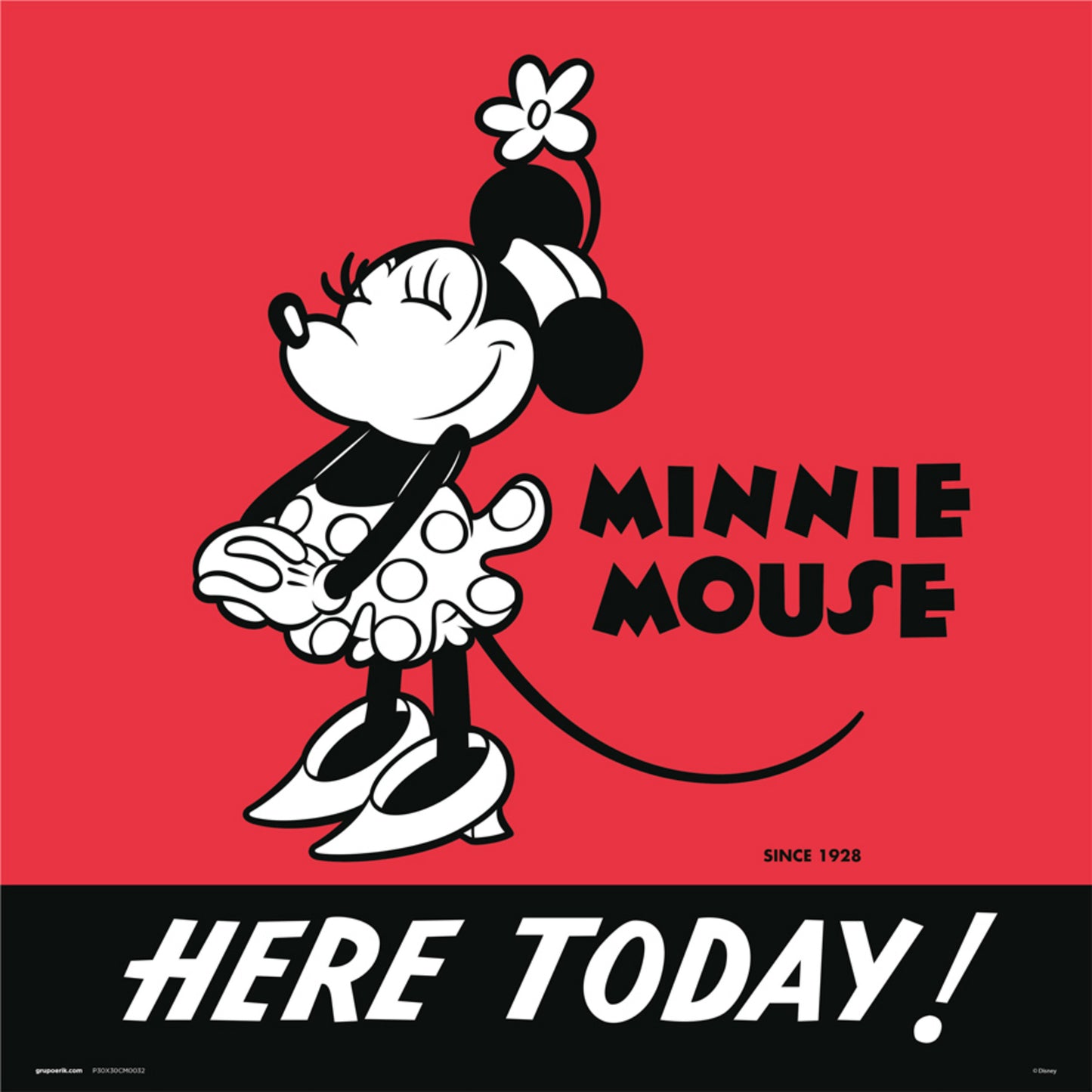 Kunstdruk Disney Minnie 90 I 30x30cm