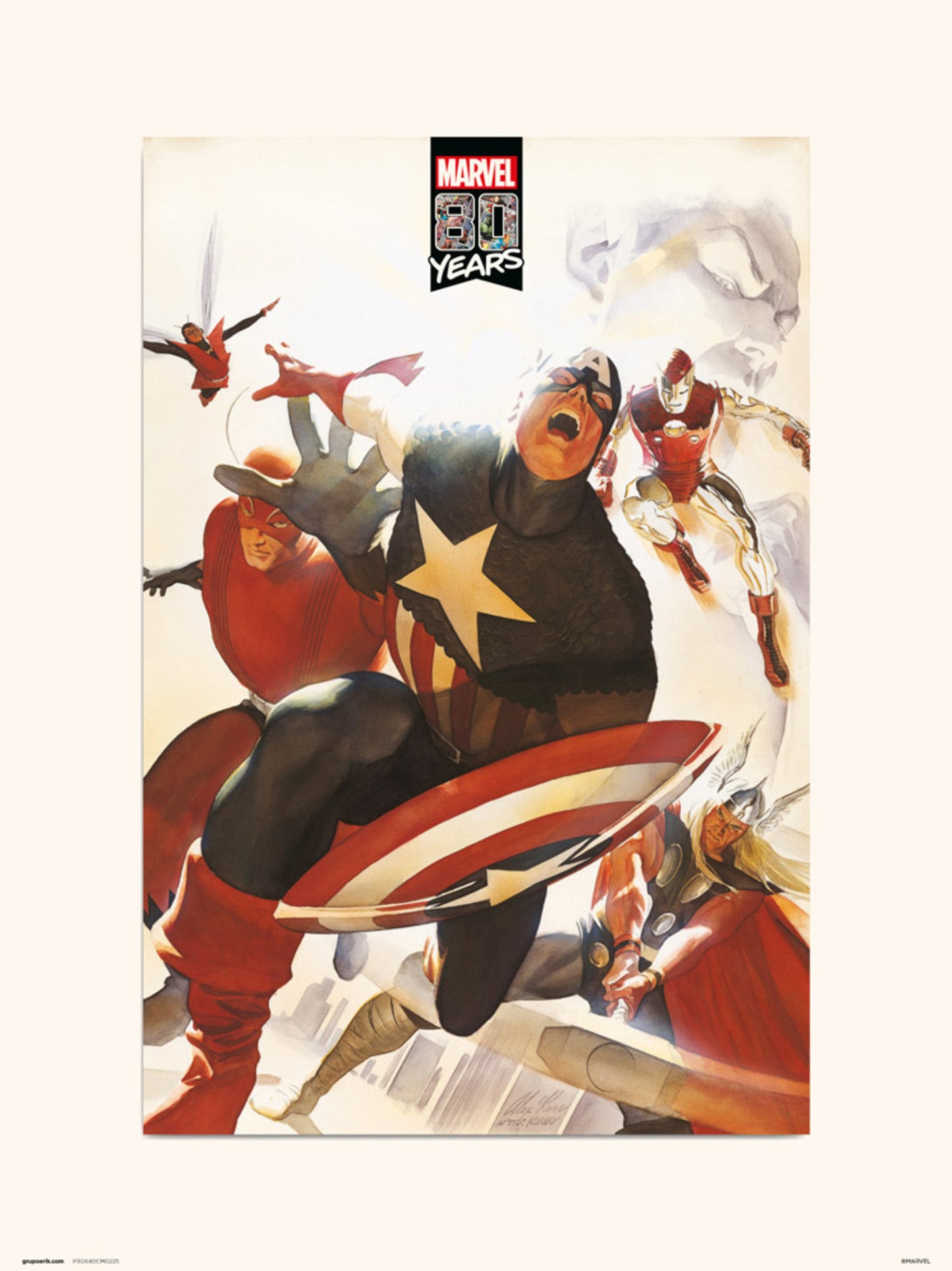 Kunstdruk Marvel 80 Years Avengers 30x40cm