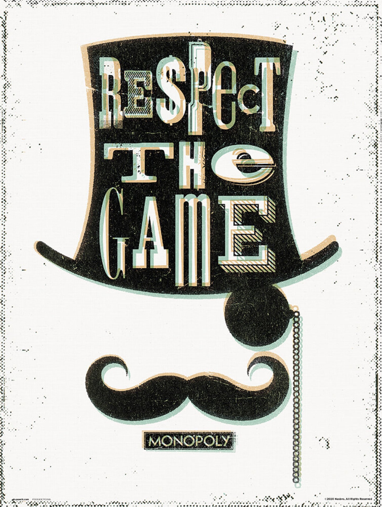 Kunstdruk Monopoly Respect The Game 30x40cm