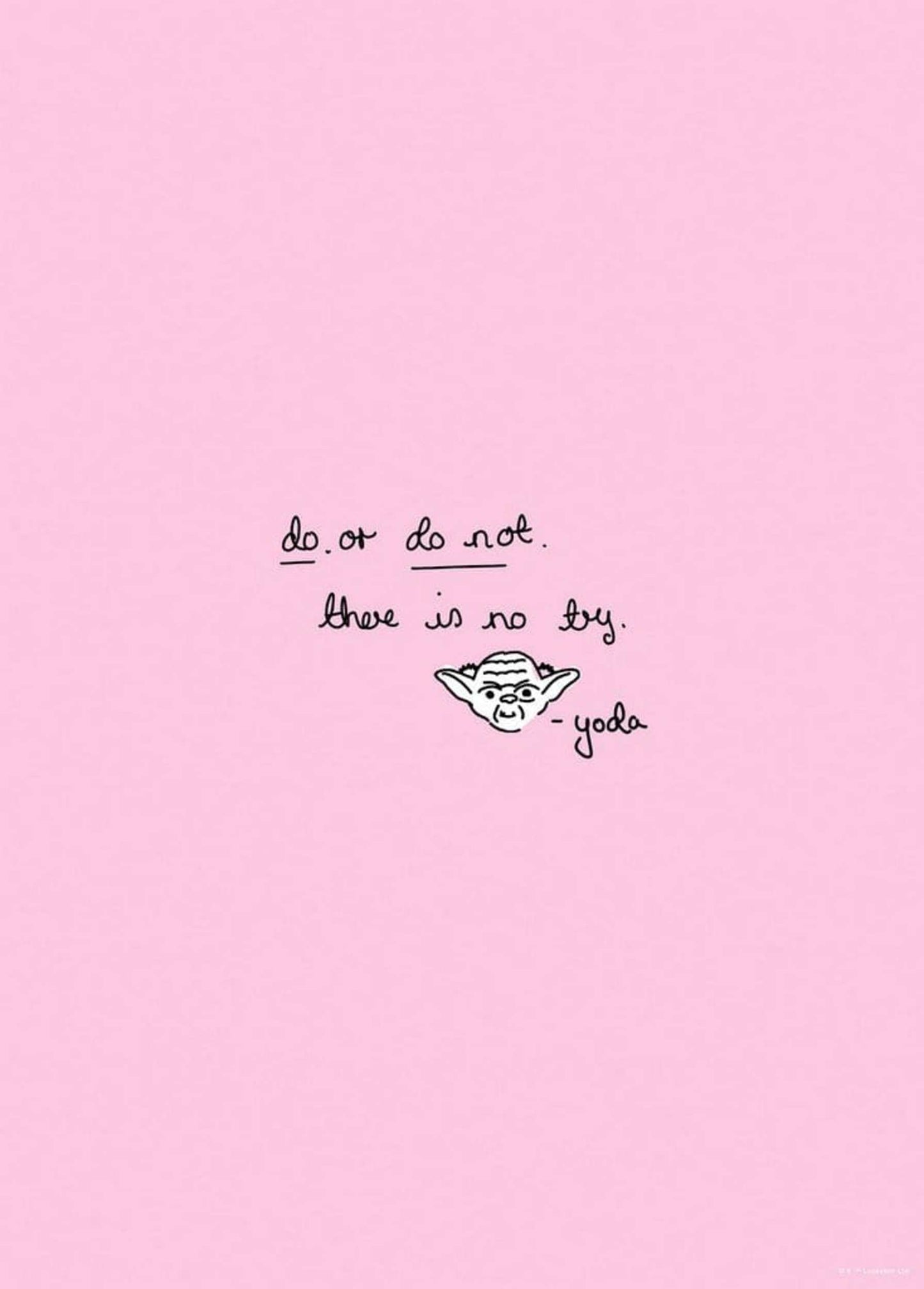 Kunstdruk Star Wars Quote Yoda Cute 50x70cm