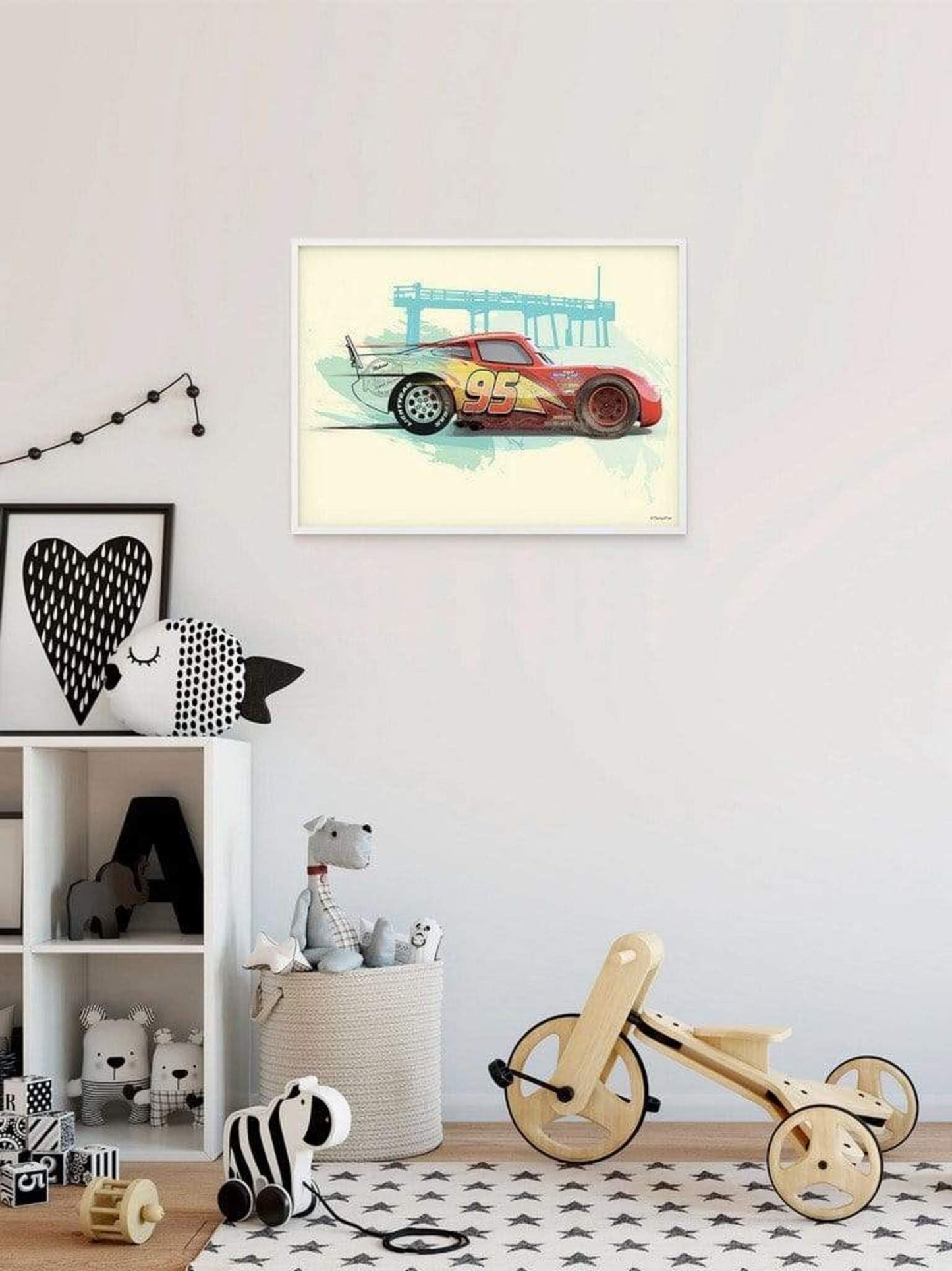 Kunstdruk Cars Lightning McQueen 50x40cm