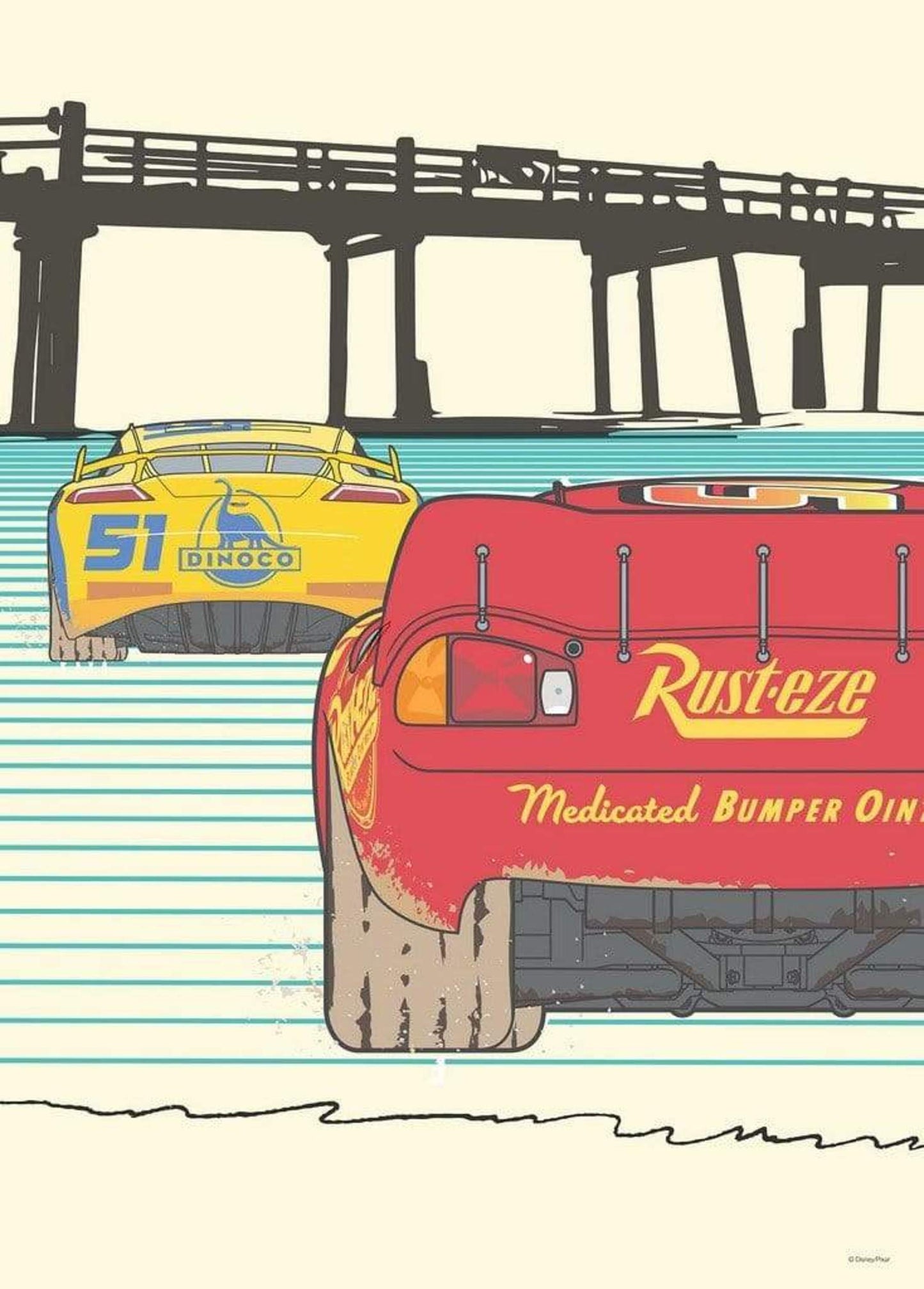 Kunstdruk Cars Strengthen Together 50x70cm