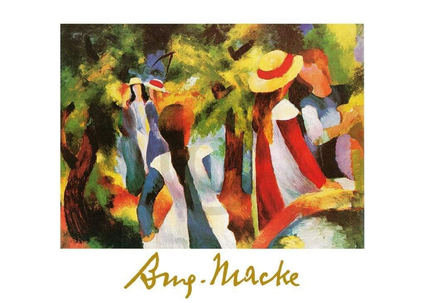 Kunstdruk August Macke - Ragazze sotto gli alberi 70x50cm