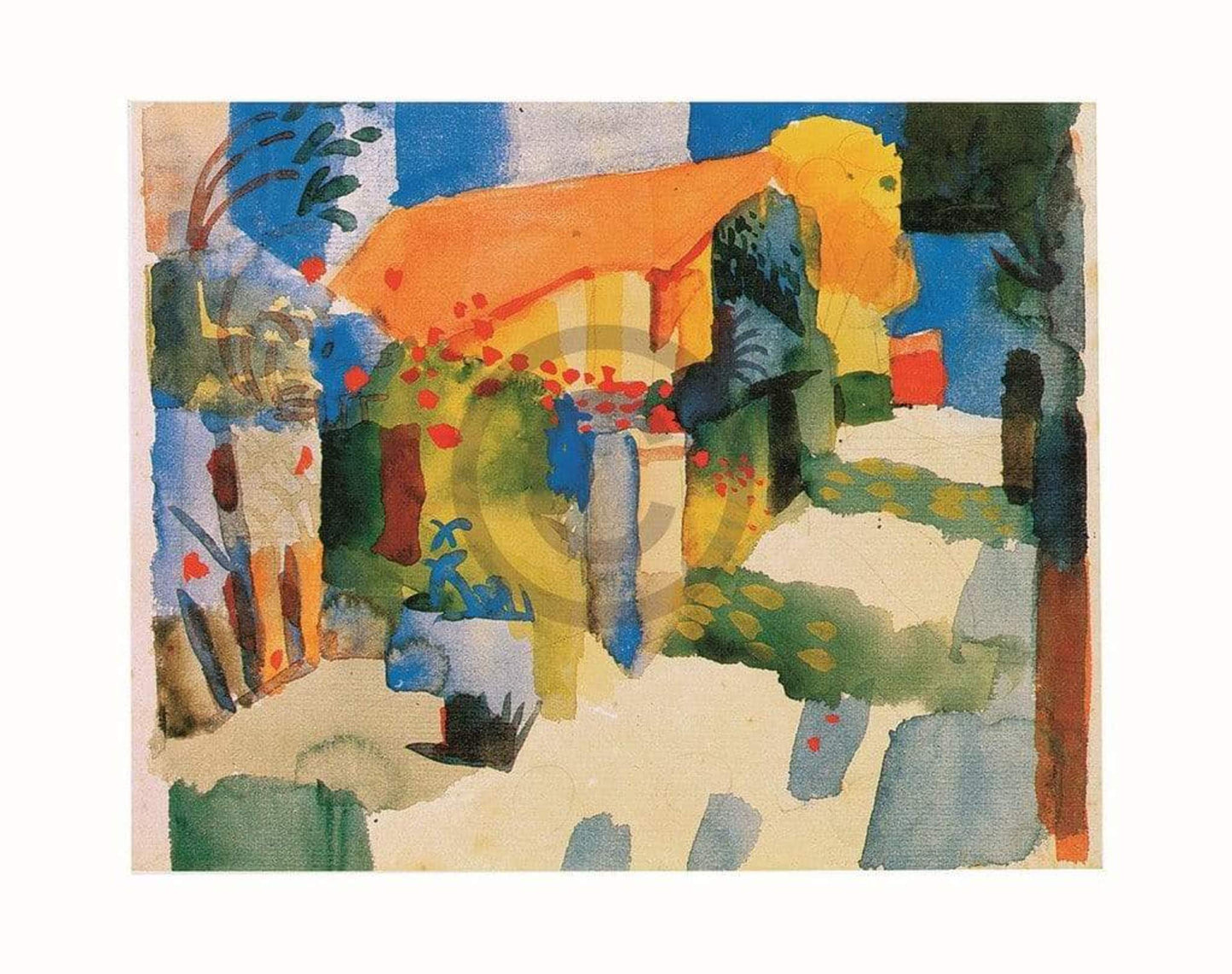 Kunstdruk August Macke - Haus im Garten 71x56cm