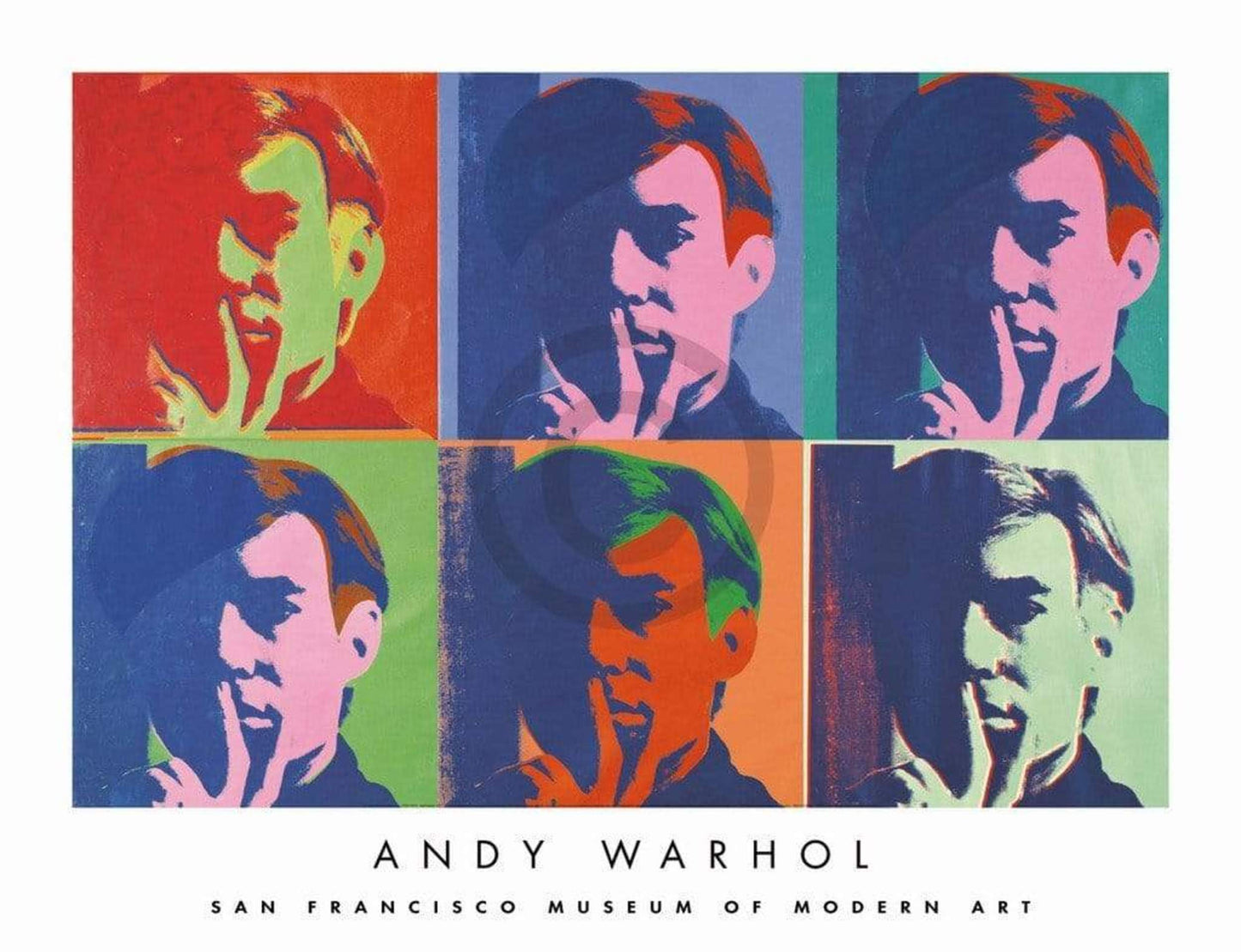 Kunstdruk Andy Warhol - A Set of Six Self-Portraits 86x66cm