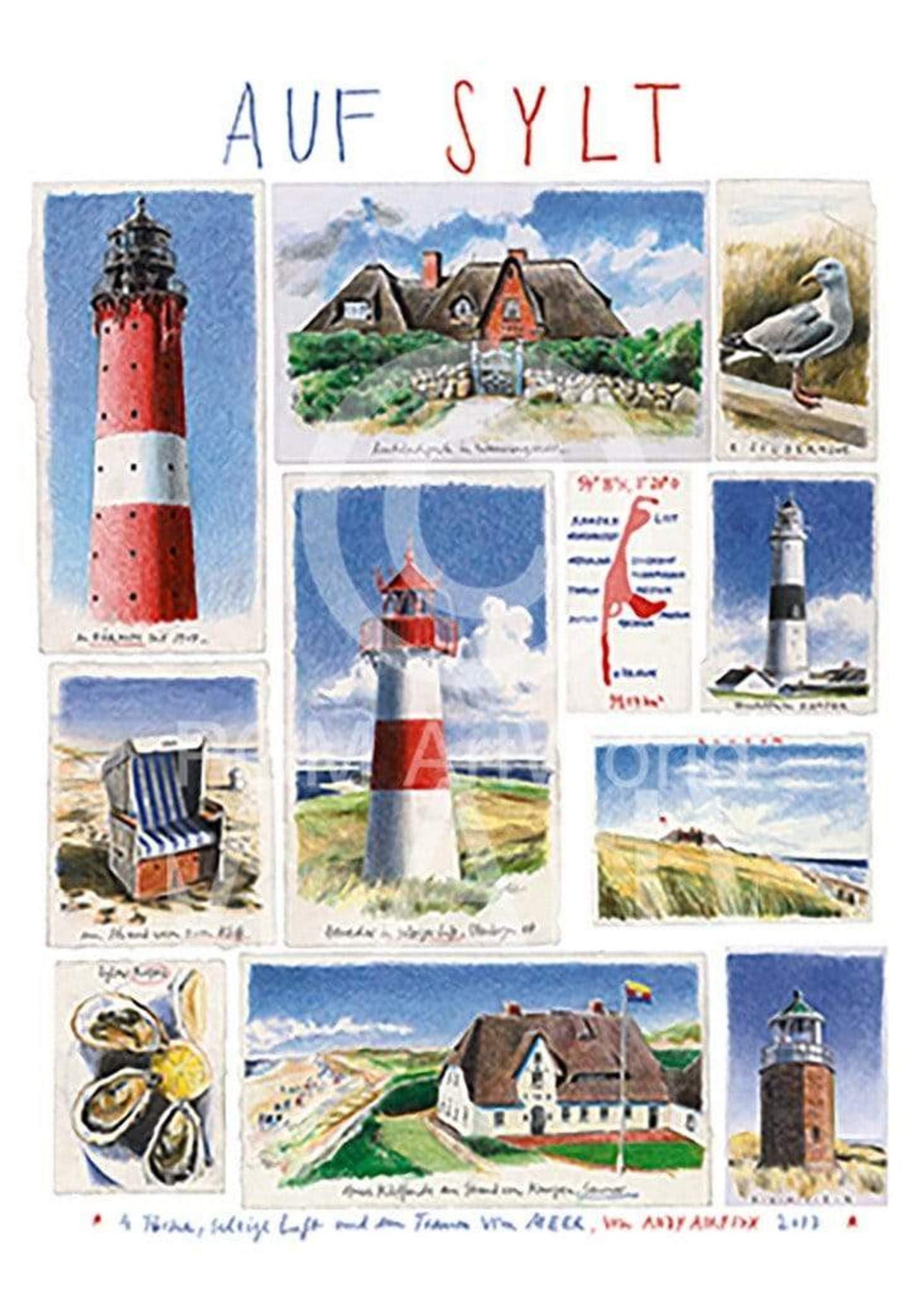 Kunstdruk Andy Airfix - Auf Sylt 50x70cm
