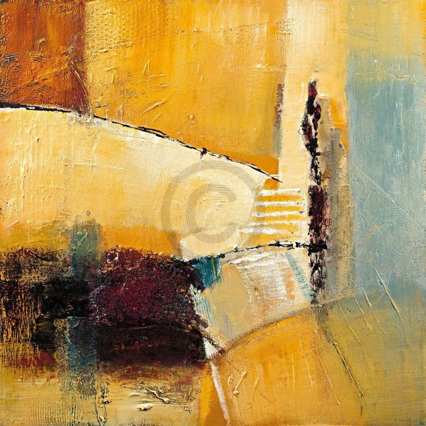 Kunstdruk Bea Danckaert - Get in touch 98x98cm