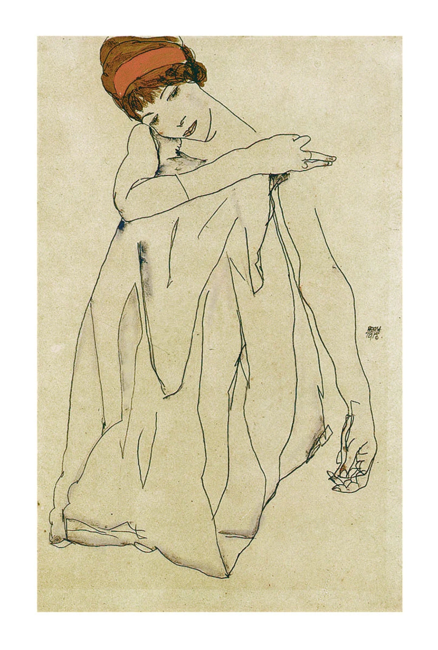 Kunstdruk Egon Schiele - Die Tänzerin 50x70cm
