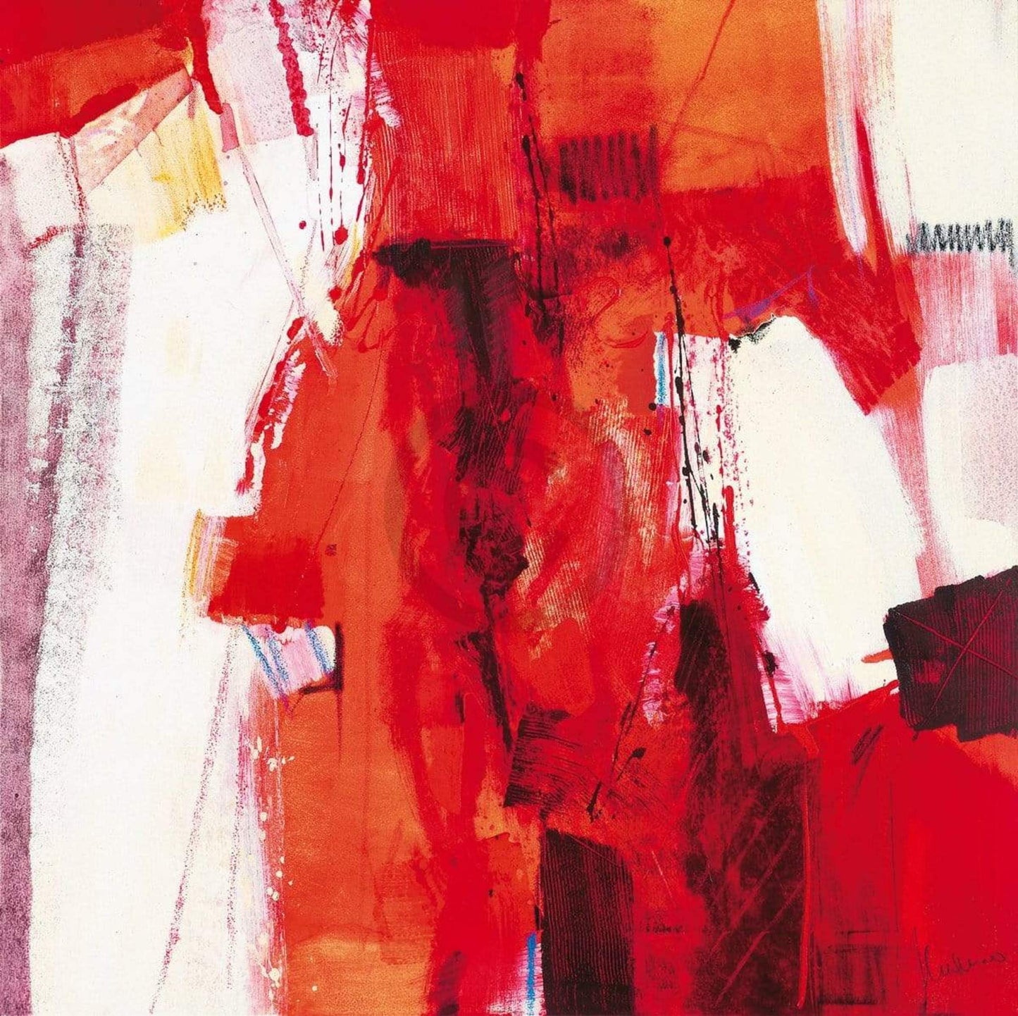Kunstdruk Francesco Cusumano - Rosso Astratto 70x70cm