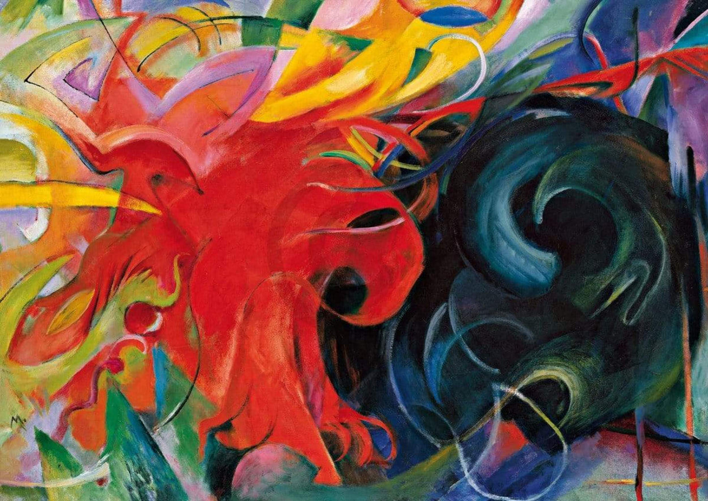 Kunstdruk Franz Marc - Kämpfende Formen 29.7x21cm