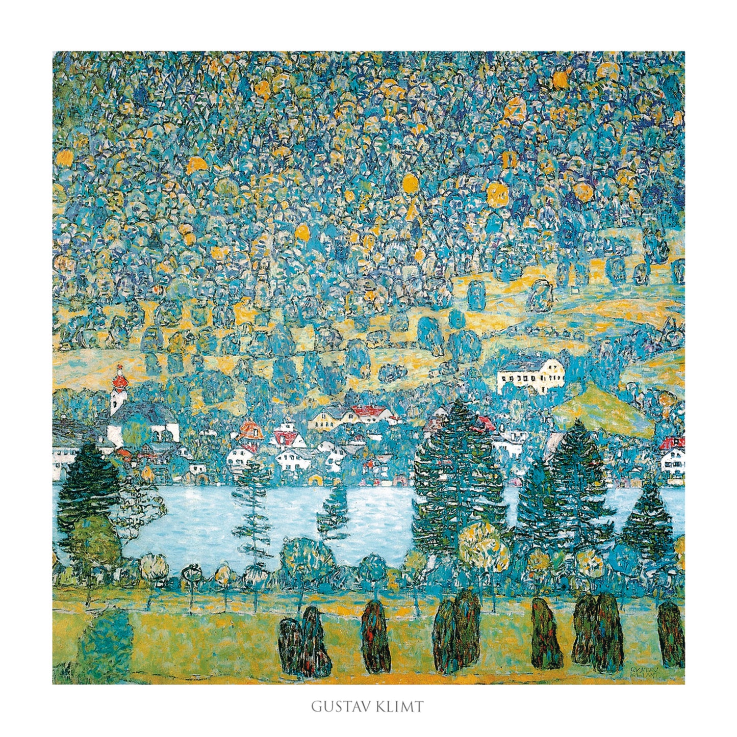 Kunstdruk Gustav Klimt - Pendio montano a Unterach 70x70cm
