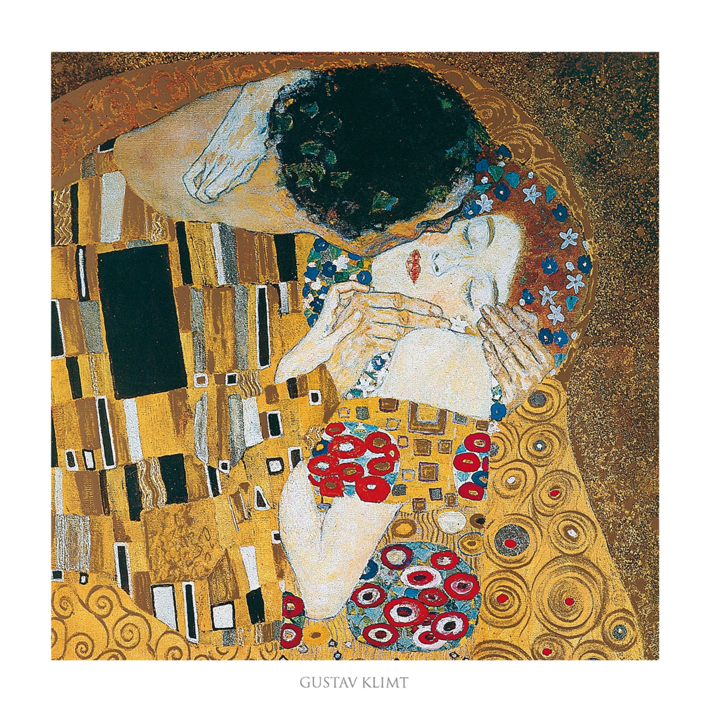 Kunstdruk Gustav Klimt - Il bacio 70x70cm