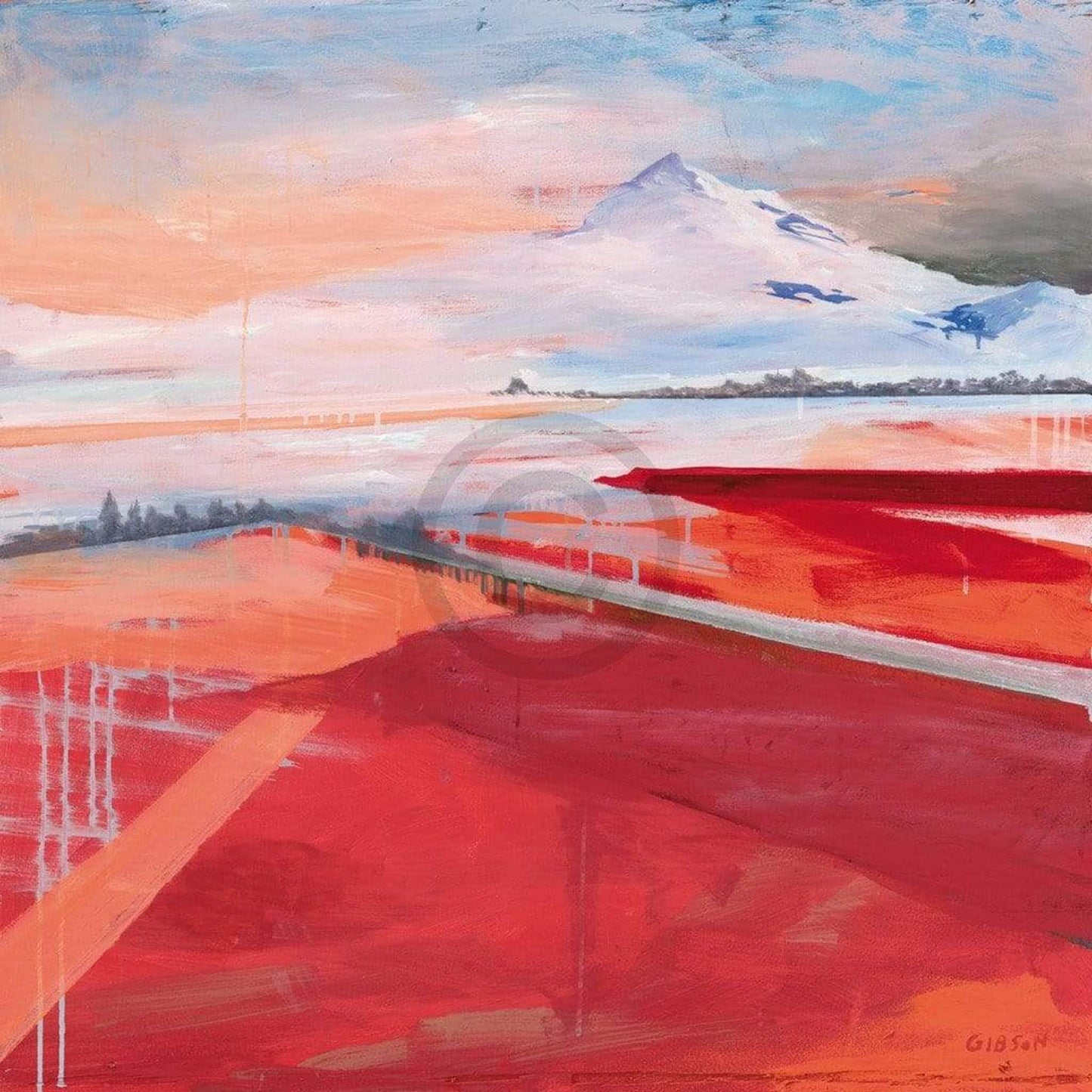 Kunstdruk Stefan Gibson - Berg 98x98cm