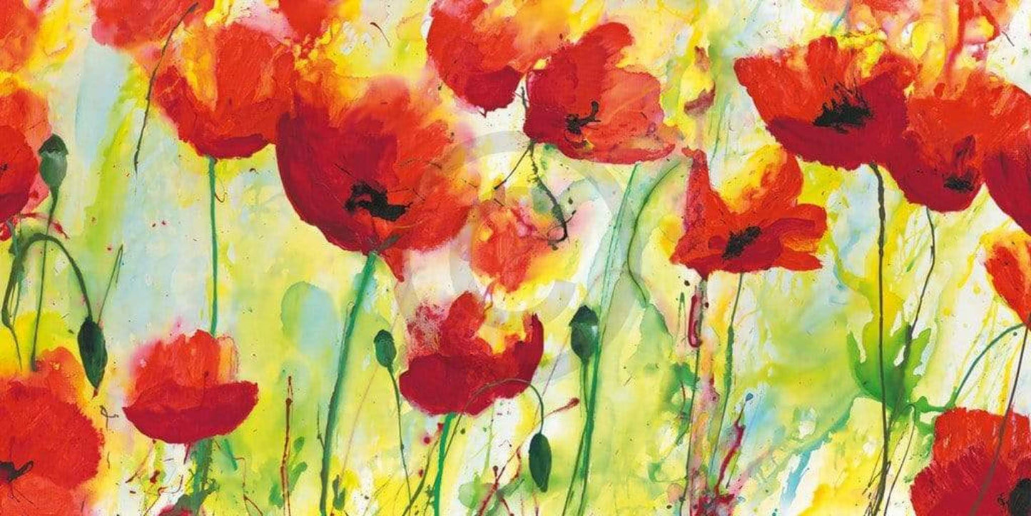 Kunstdruk Heidi Reil - Mohnfeld 100x50cm