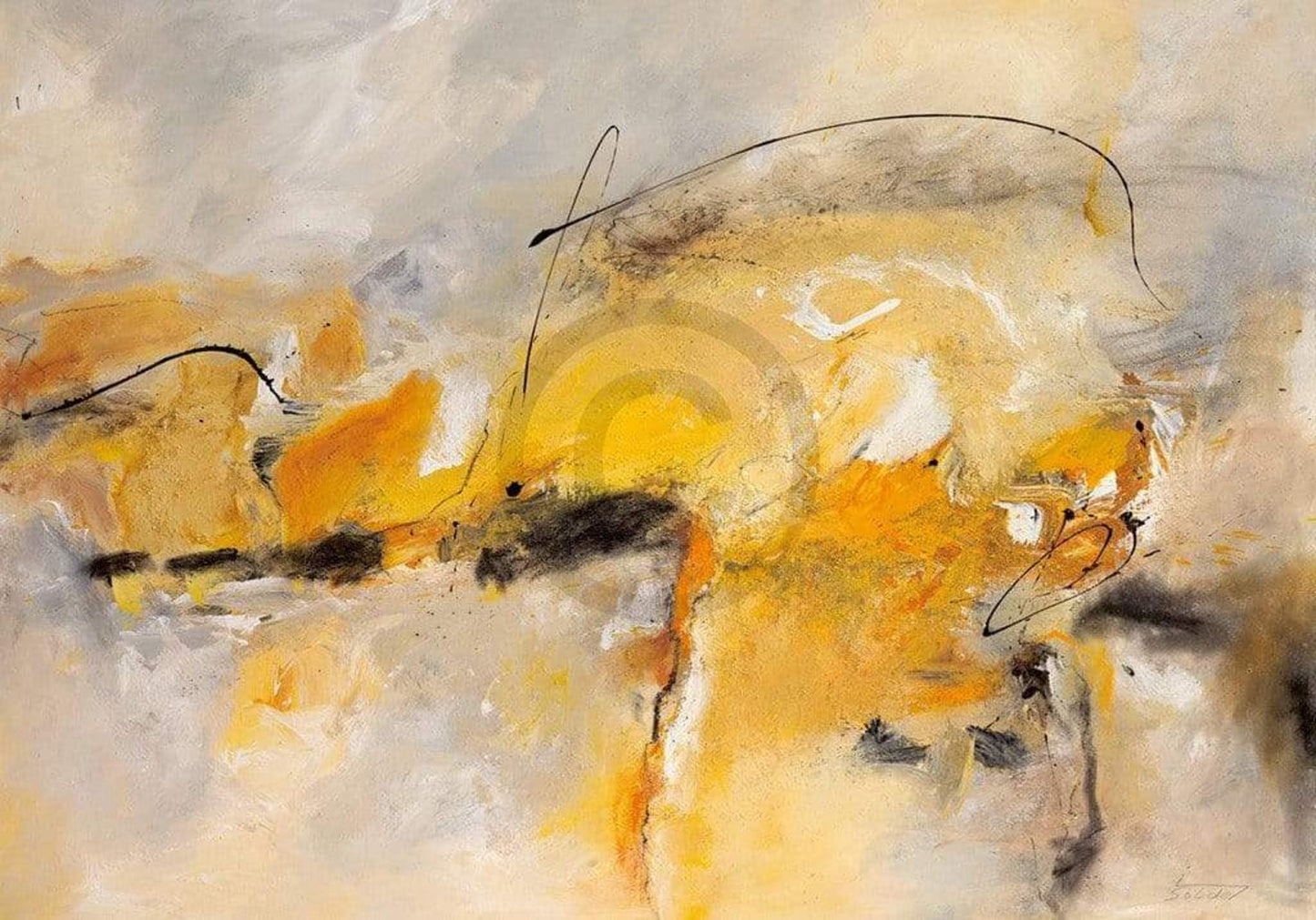 Kunstdruk Isolde Folger - Giallo II 100x70cm