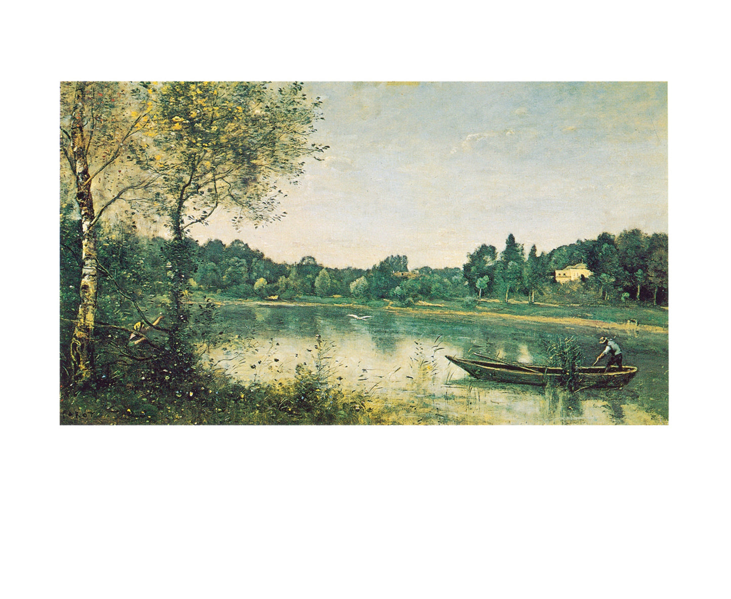 Kunstdruk J.B.C. Corot - L'étang de ville d'Avray 30x24cm