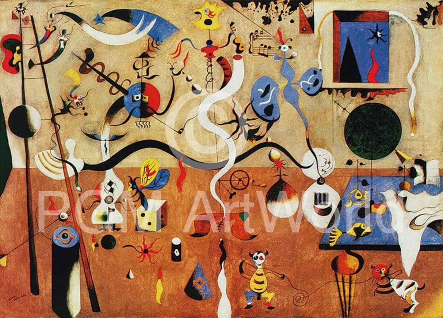 Kunstdruk Joan Miro - Il carnevale d'Arlecchino 80x60cm