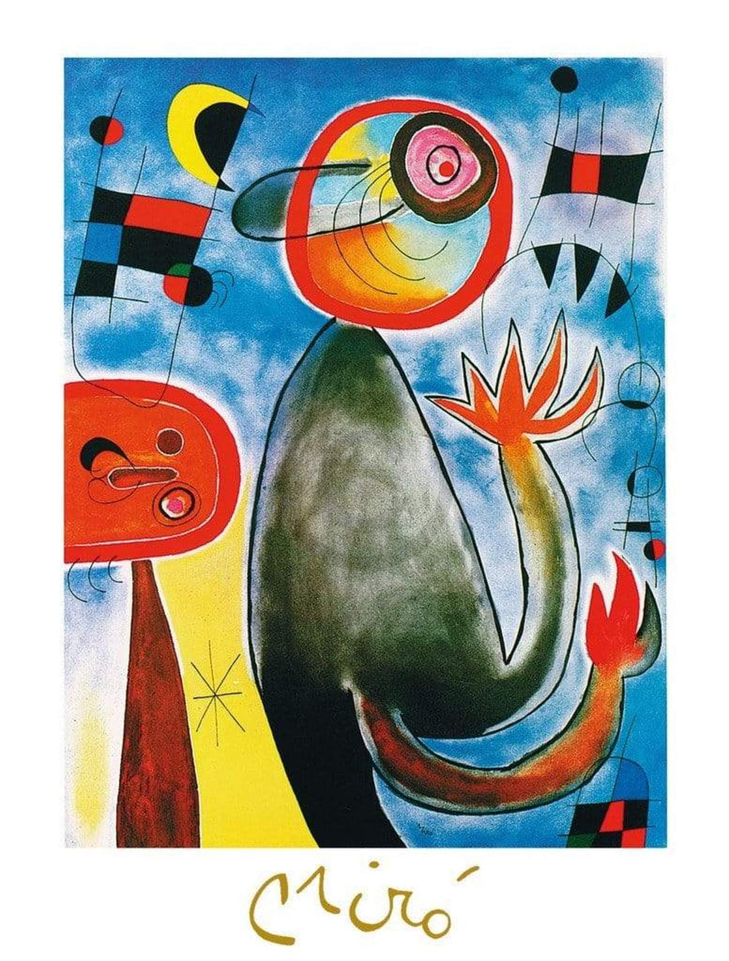 Kunstdruk Joan Miro - Les echelles en roue 60x80cm