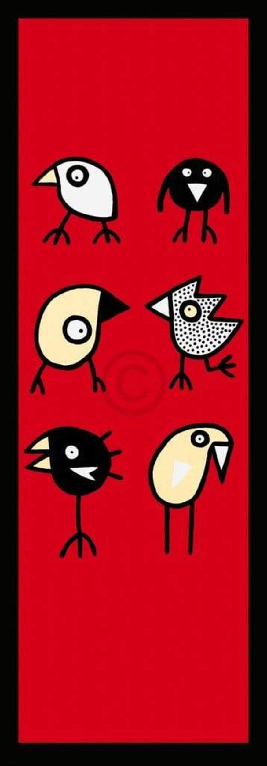 Kunstdruk Birdman Hans Lan - Happy together 35x100cm