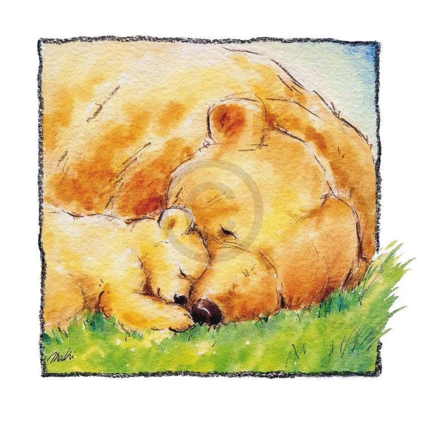 Kunstdruk Makiko - Mother Bear's Love II 30x30cm
