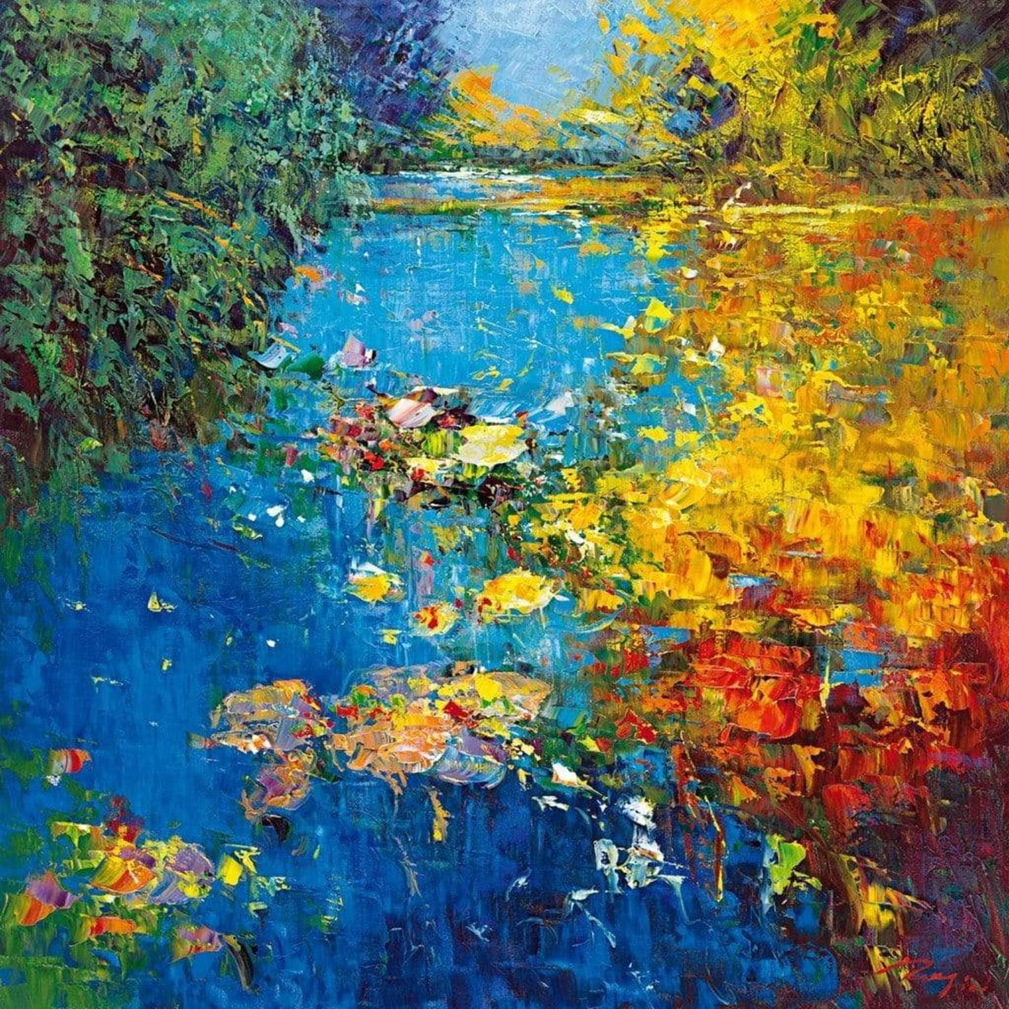 Kunstdruk Madjid - Idyll I 98x98cm