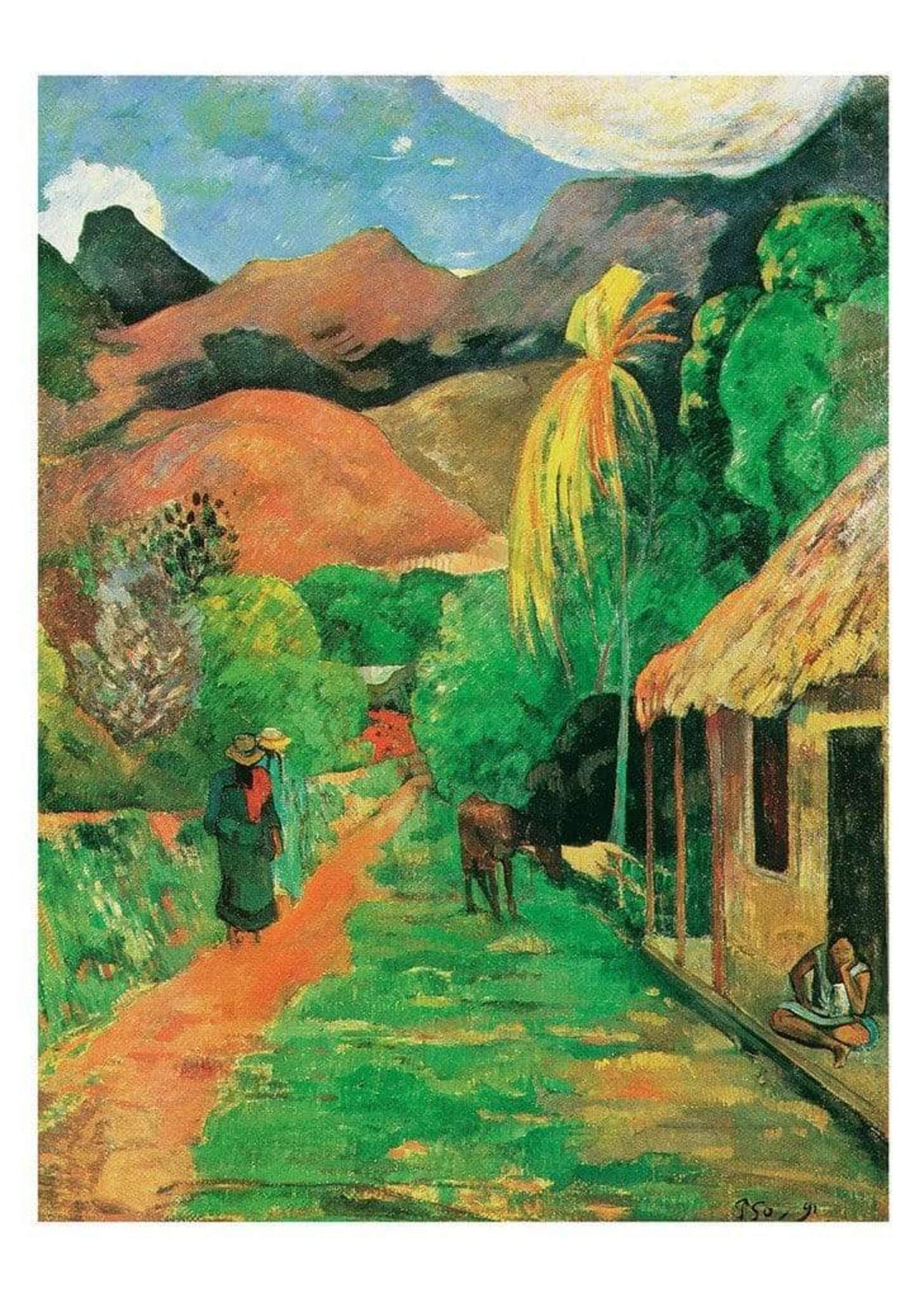 Kunstdruk Paul Gauguin - Chemin a papeete 50x70cm