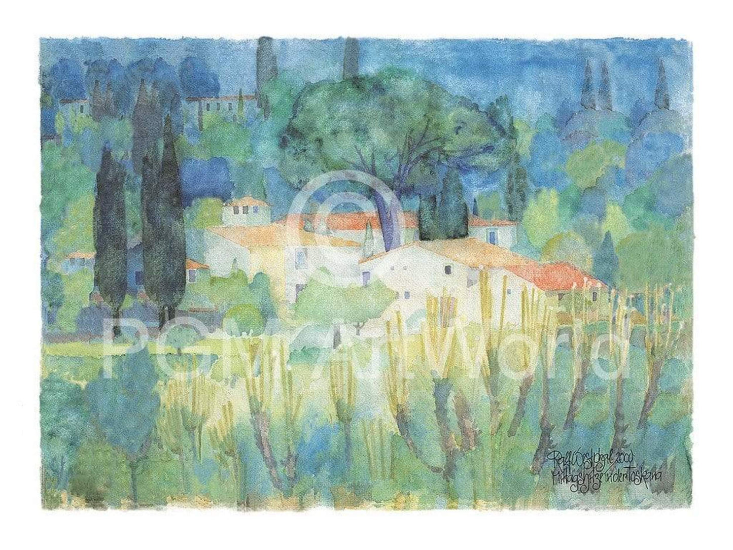 Kunstdruk Ralf Westphal - Mittagshitze in der Toscana 80x60cm