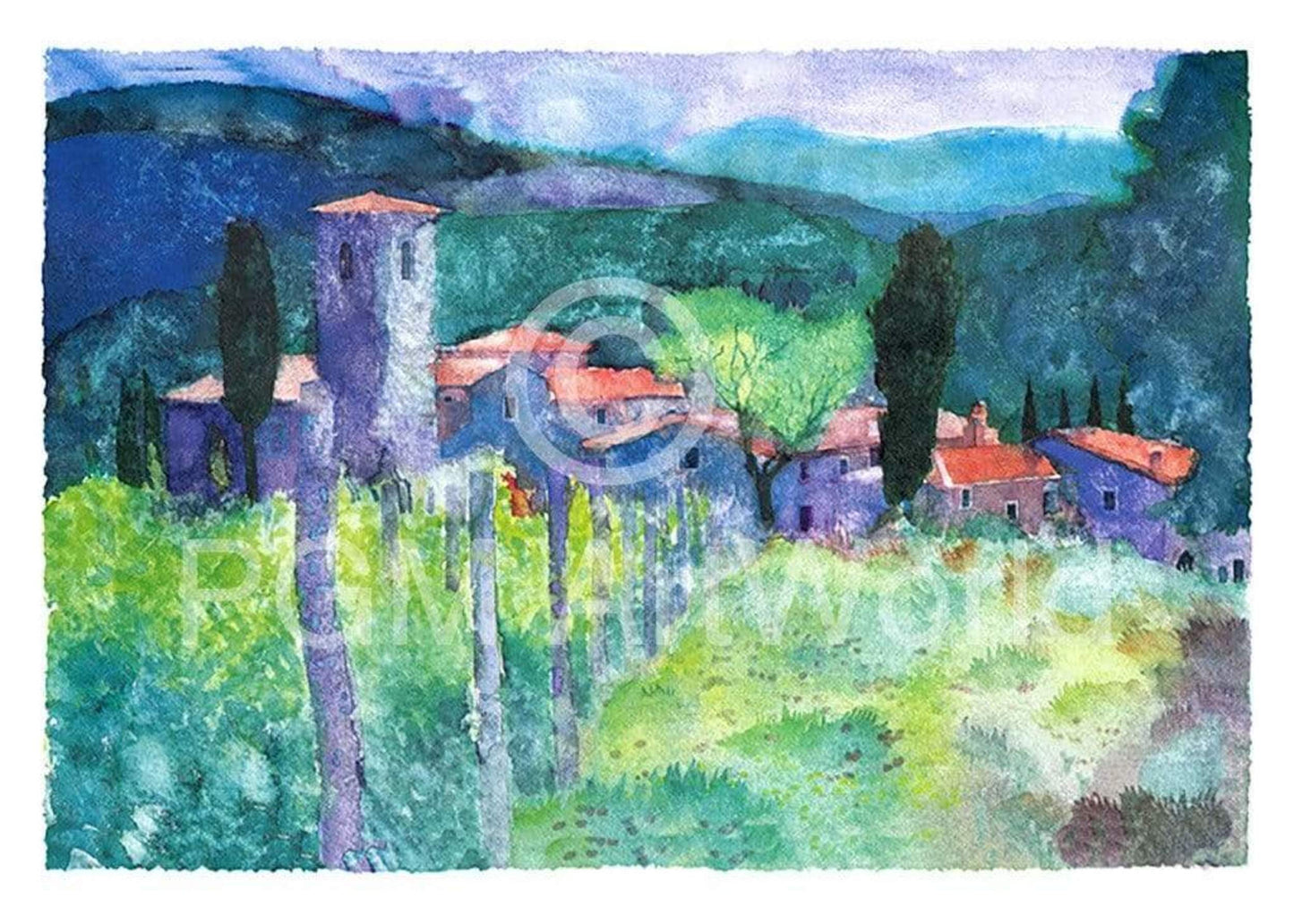 Kunstdruk Ralf Westphal - Castello di Spaltenna, Chianti 70x50cm