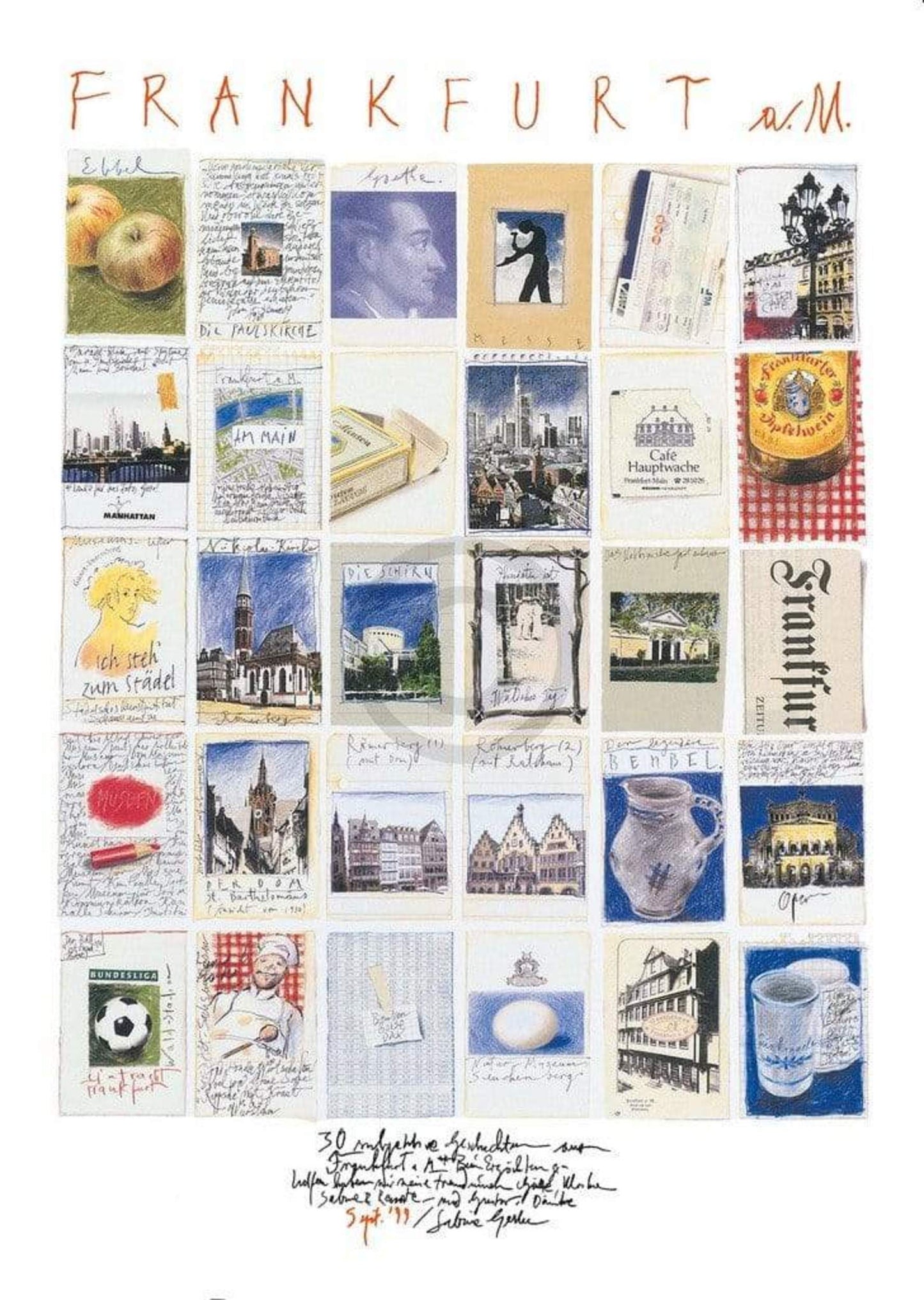 Kunstdruk Sabine Gerke - Frankfurt 50x70cm