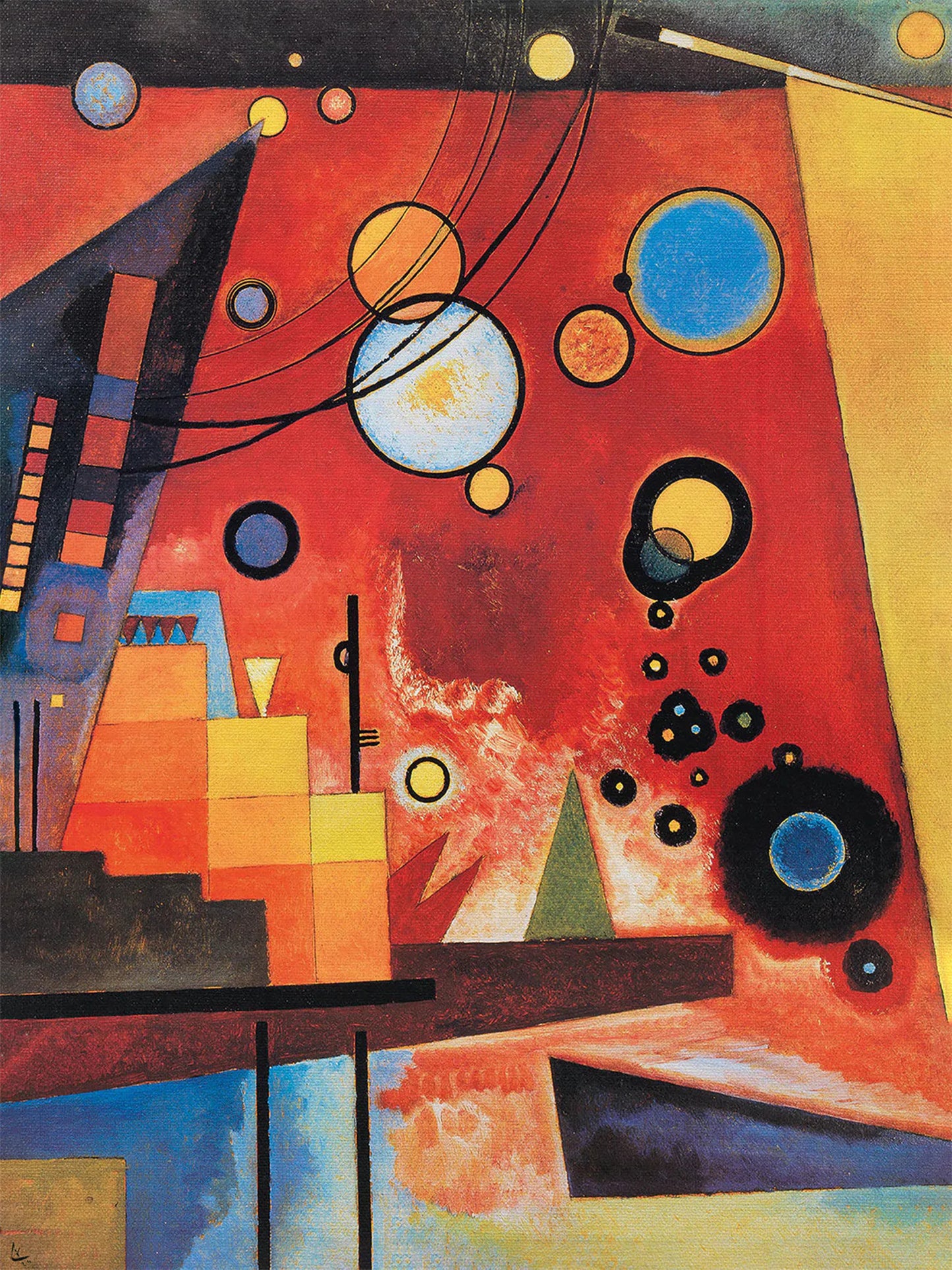 Kunstdruk Wassily Kandinsky - Schweres Rot 60x80cm